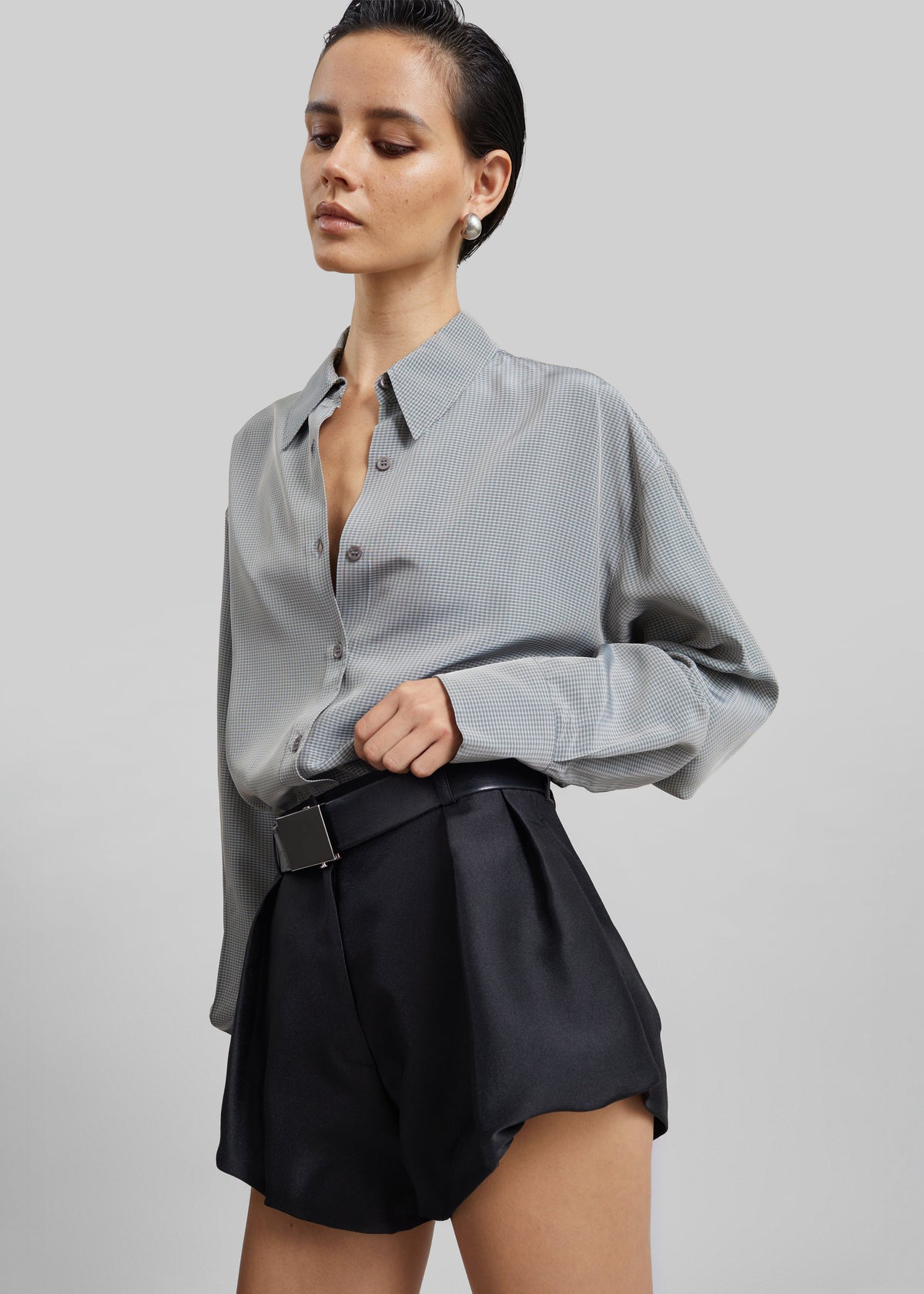 Arles Bubble Hem Shorts - Black β view 3 of 9