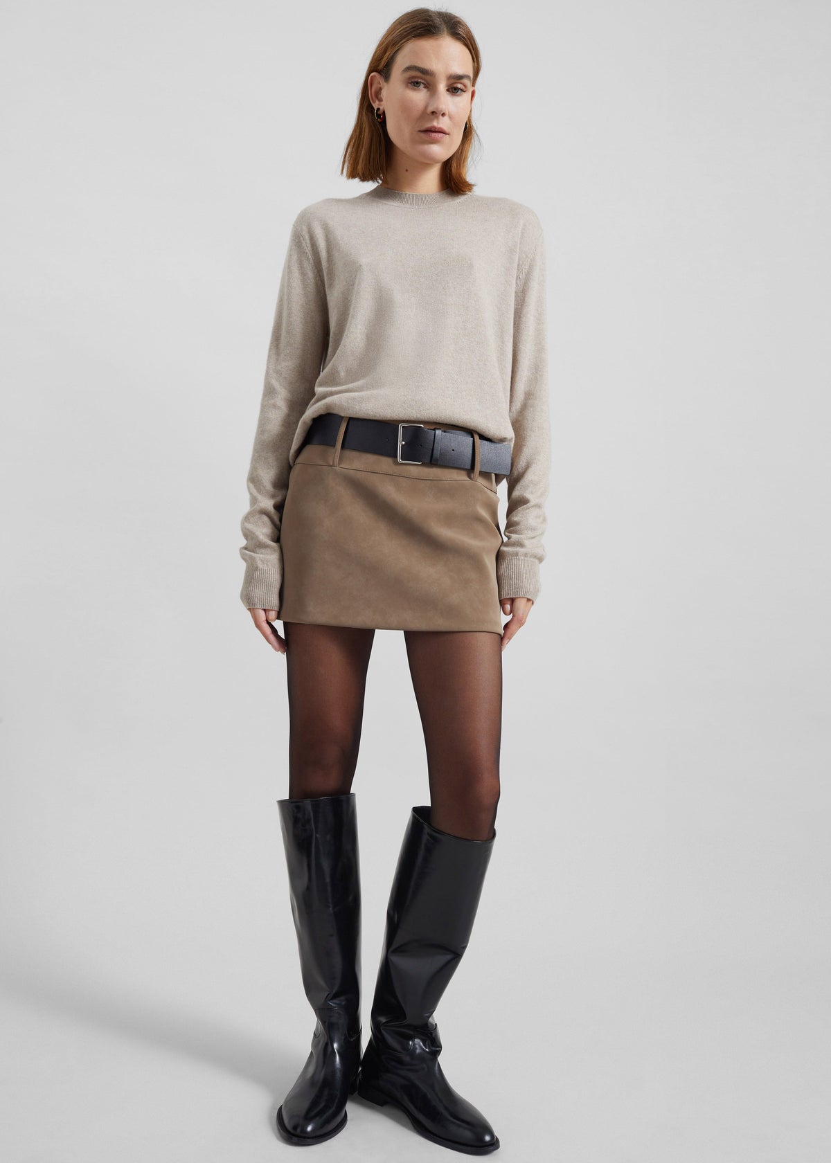 Arosa Belted Mini Skirt - Beige β view 6 of 10