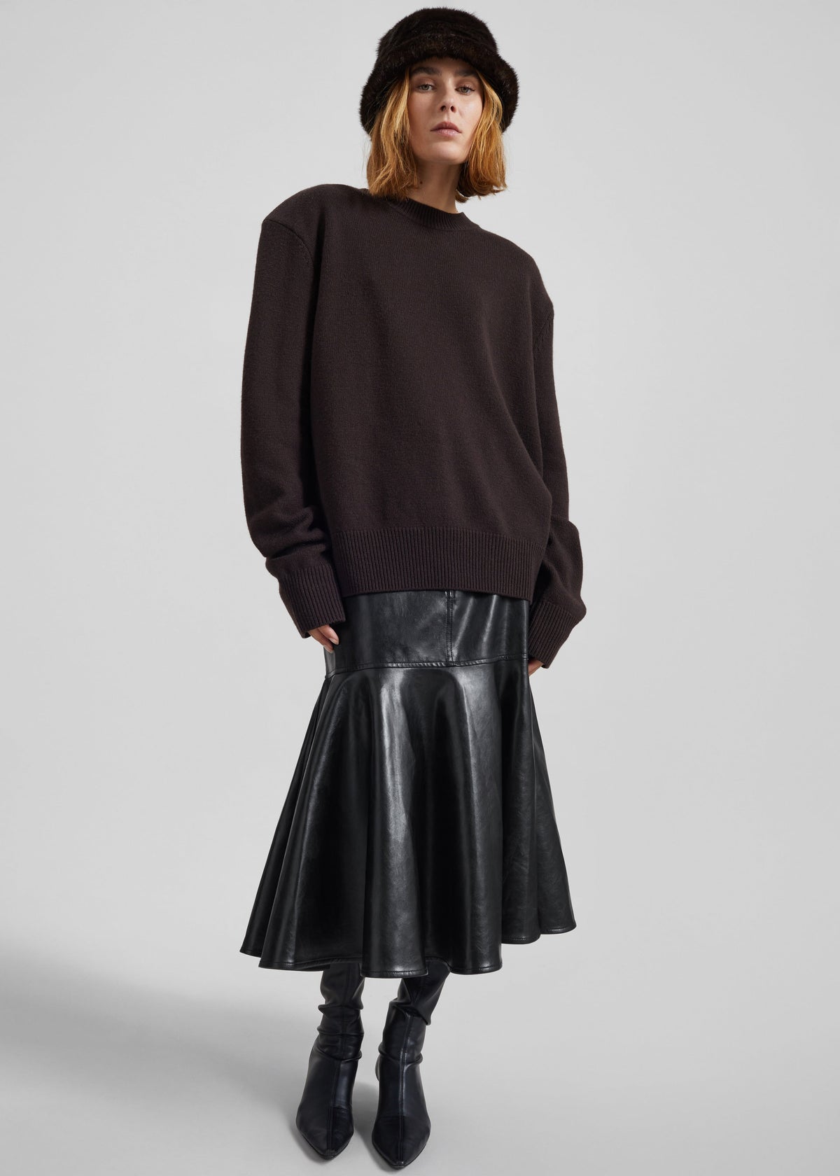 Arvika Faux Leather Mermaid Skirt - Black β view 5 of 9