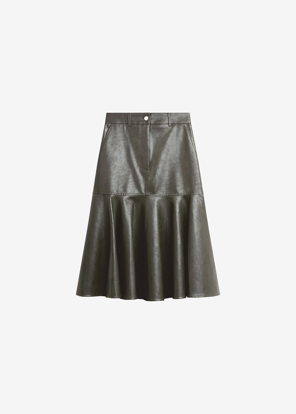 Arvika Faux Leather Mermaid Skirt - Dark Olive β view 7 of 7