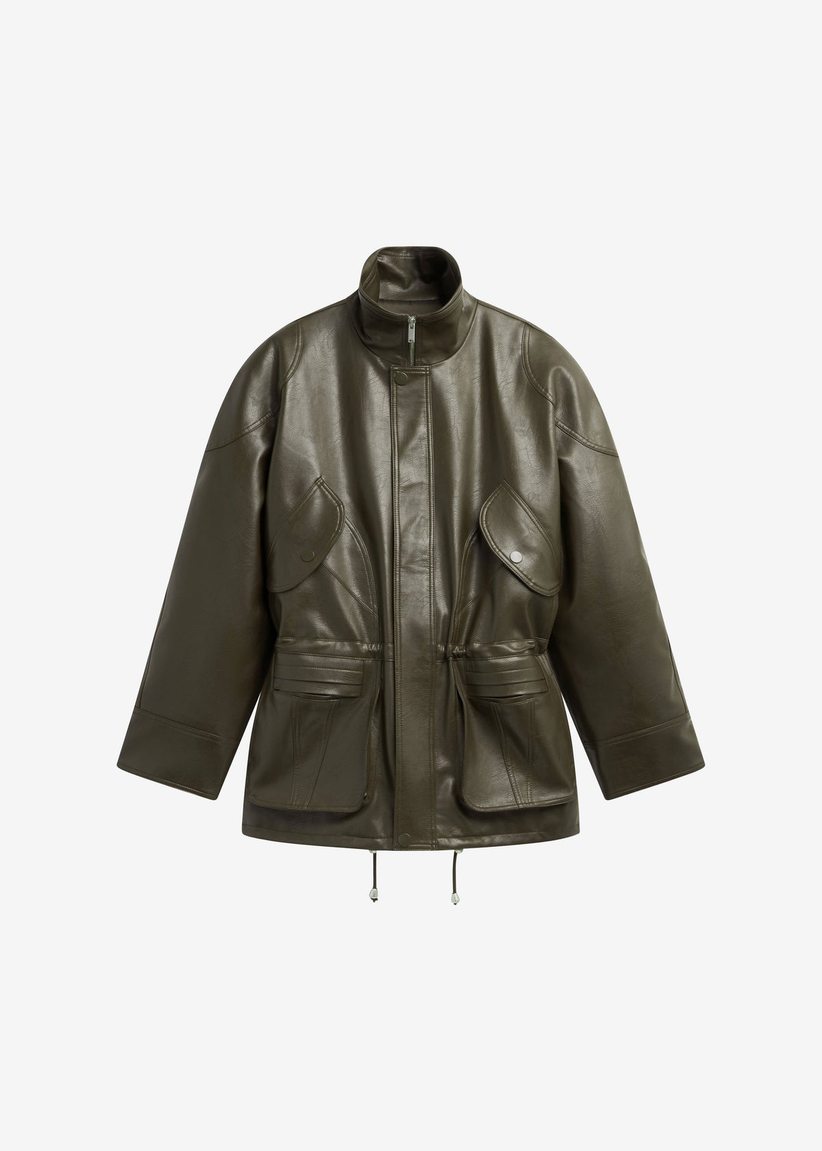 Ascona Faux Leather Jacket - Dark Olive β view 12 of 12