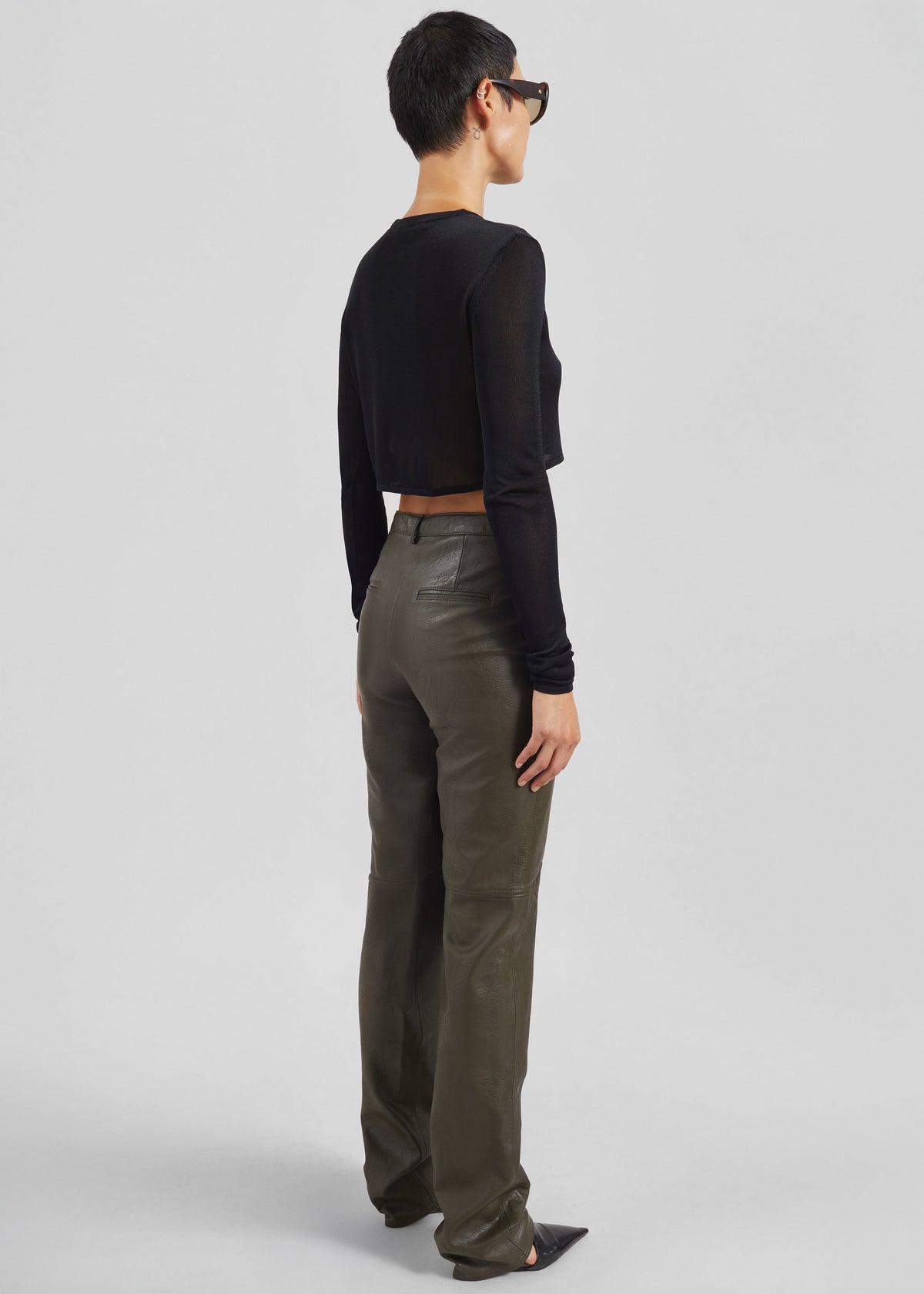 Ascona Faux Leather Pants - Dark Olive β view 10 of 12