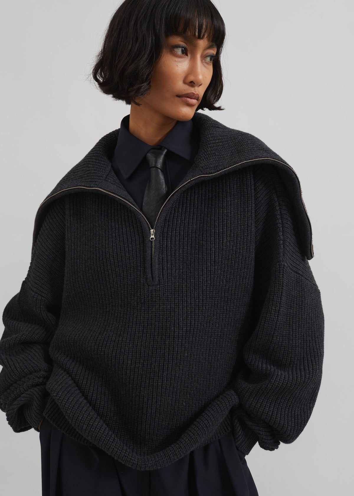 Hazel Oversized Wool Jumper - Dark Grey β view 10 of 17