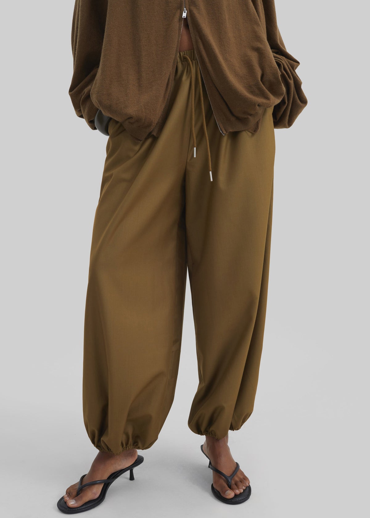 Aubray Balloon Pants - Olive Brown β view 3 of 11
