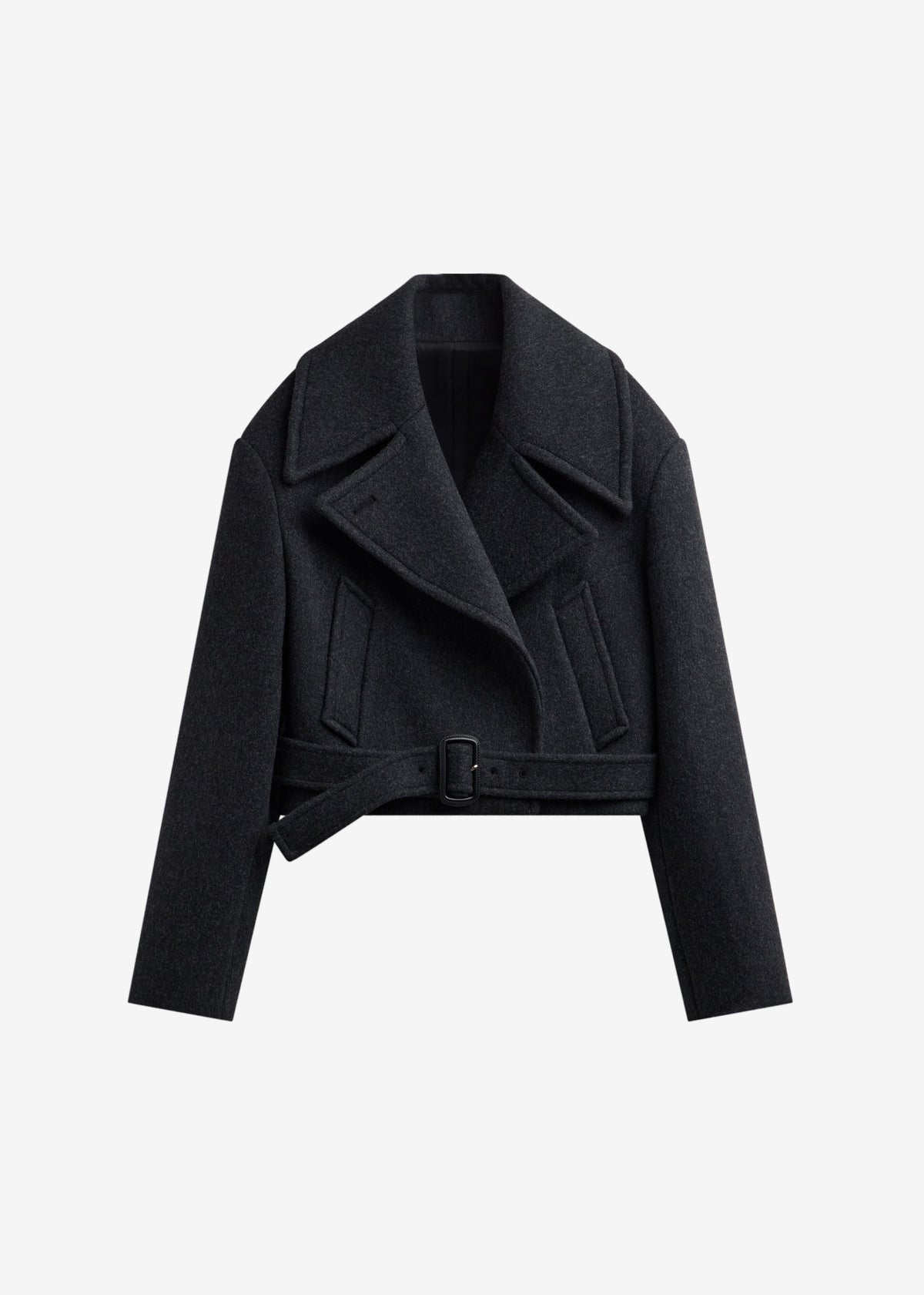 Aumale Cropped Wool Peacoat - Charcoal β view 11 of 11