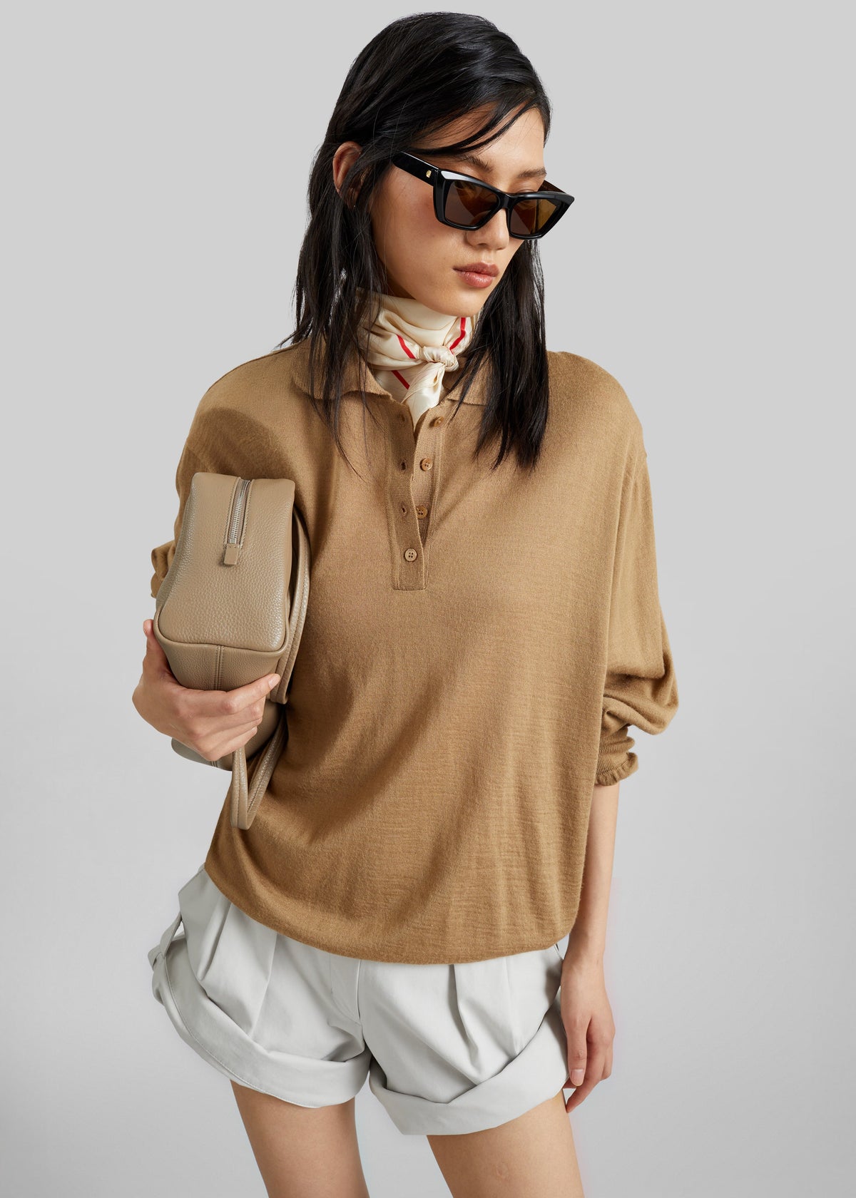 Avallon Padded Knit Polo - Camel β view 7 of 9