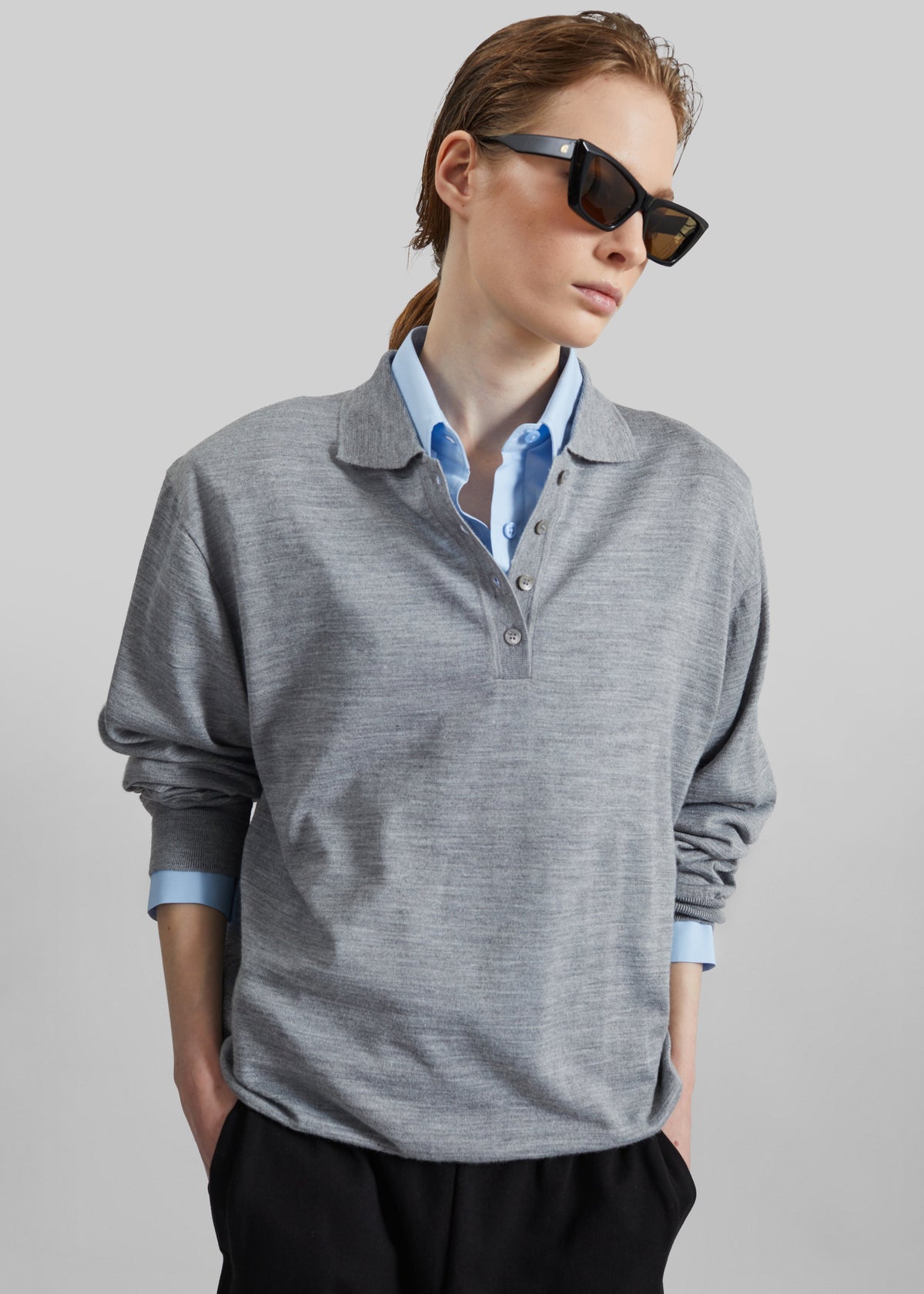 Avallon Padded Knit Polo - Grey β view 2 of 10