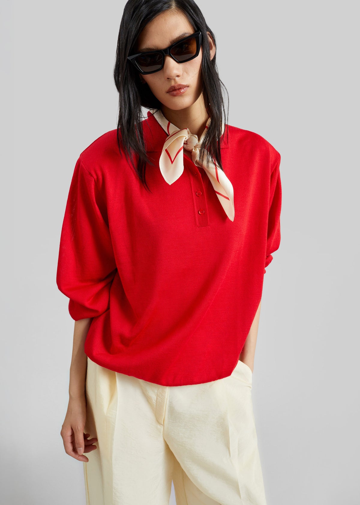 Avallon Padded Knit Polo - Red β view 1 of 6