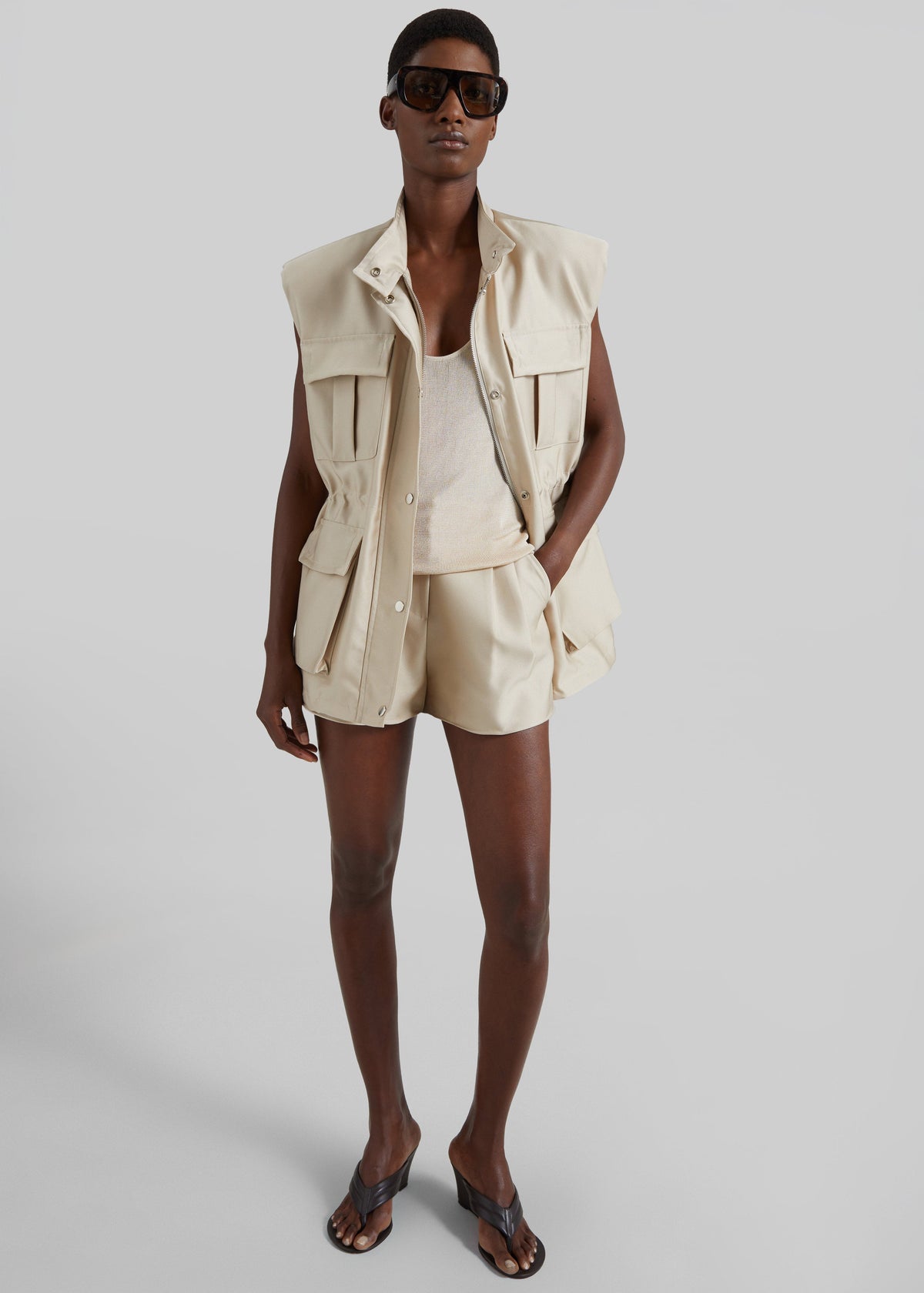 Avanca Wired Mini Shorts - Beige β view 2 of 9