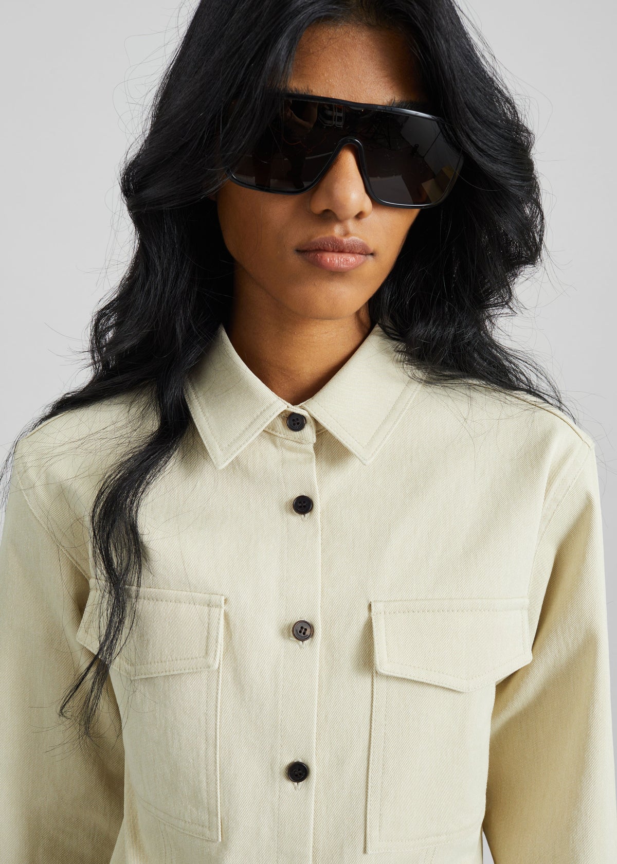 Aversa Tailored Overshirt - Light Beige β view 3 of 7
