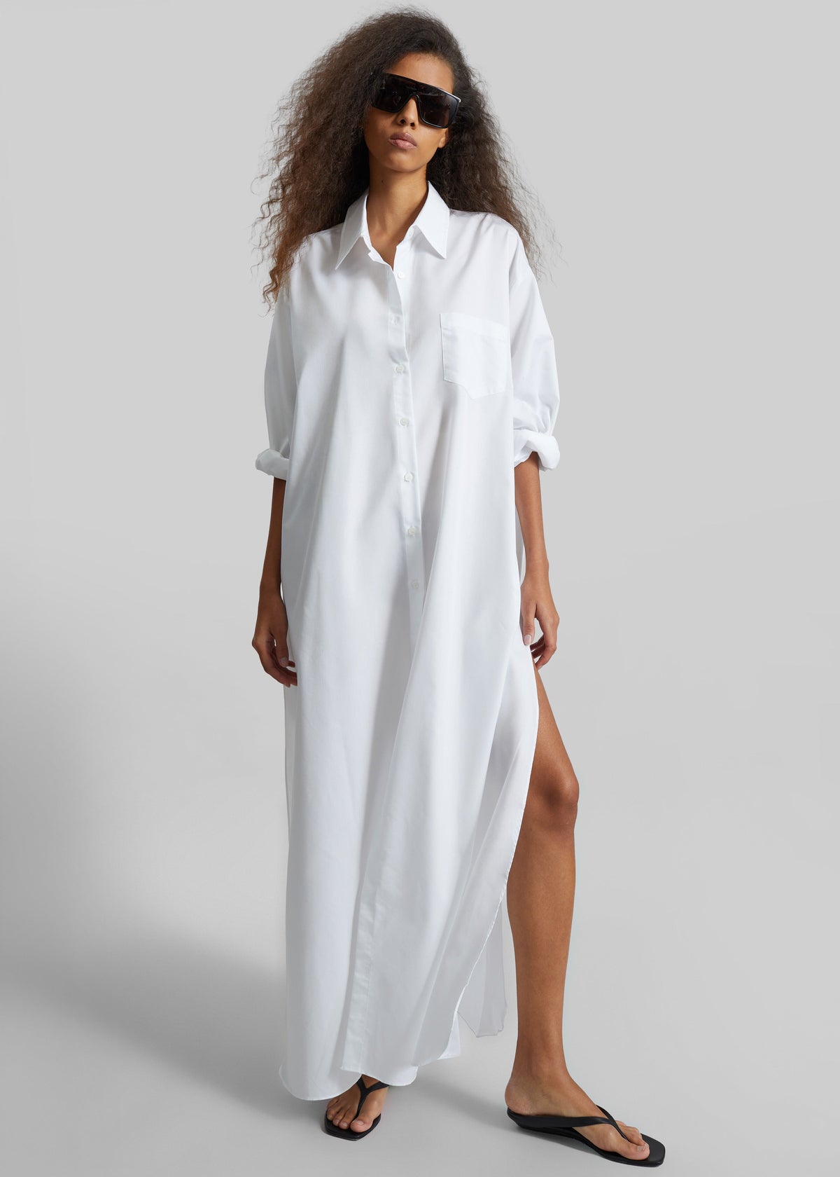 Avery Shirt Dress - White β view 5 of 7