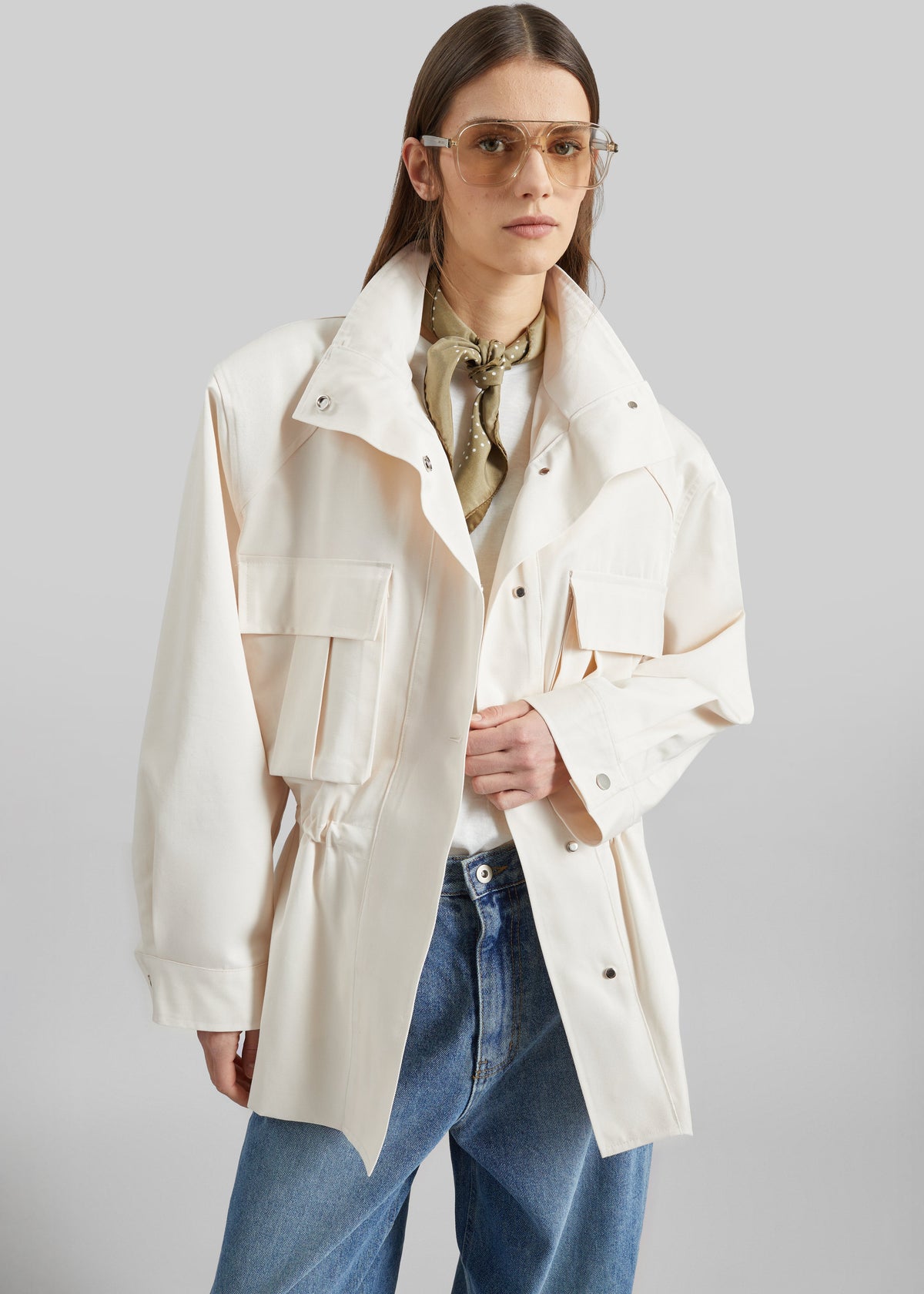 Bailly Padded Utility Jacket - Cream β view 1 of 11