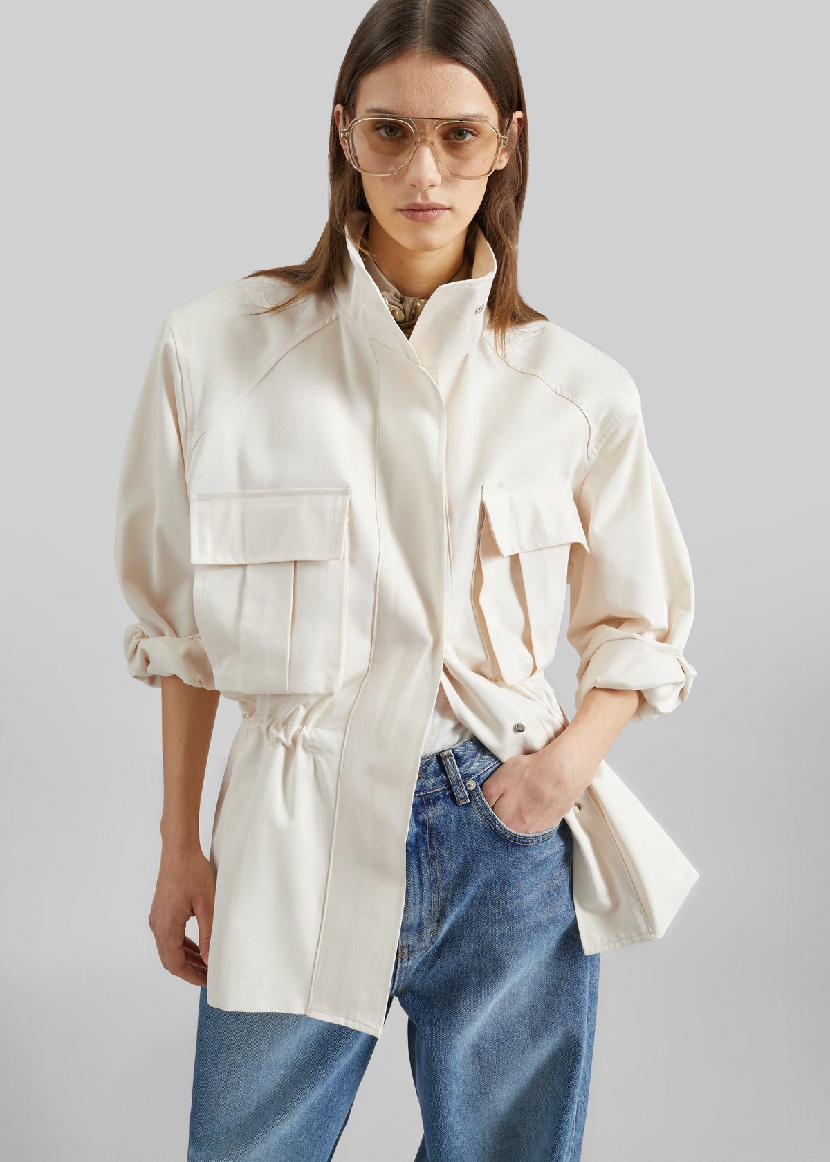 Bailly Padded Utility Jacket - Cream β view 4 of 11