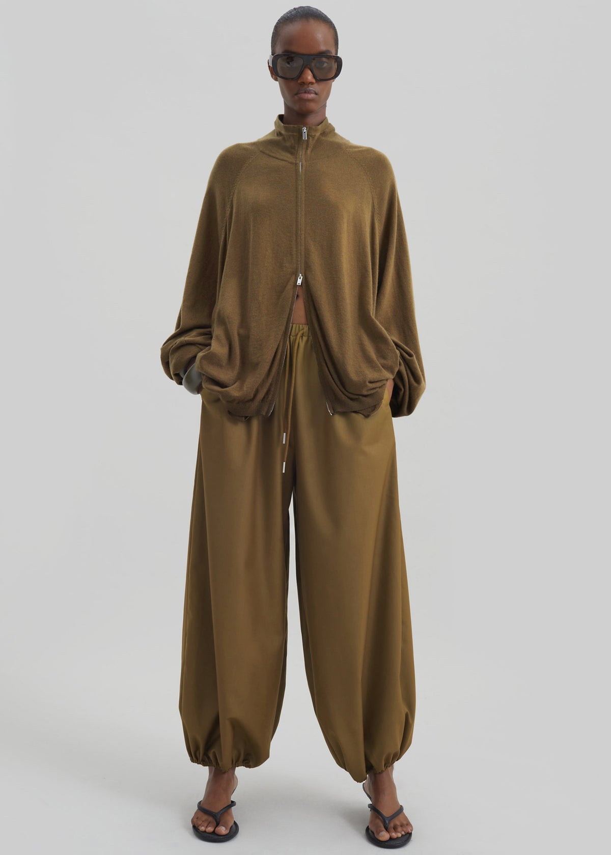 Baxe Knit Track Jacket - Dark Camel β view 1 of 12