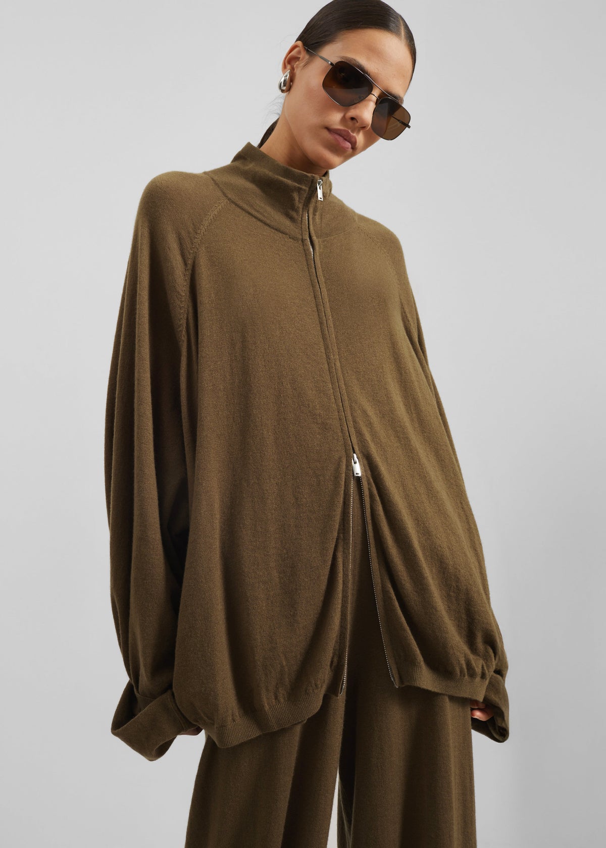 Baxe Knit Track Jacket - Dark Camel β view 2 of 12
