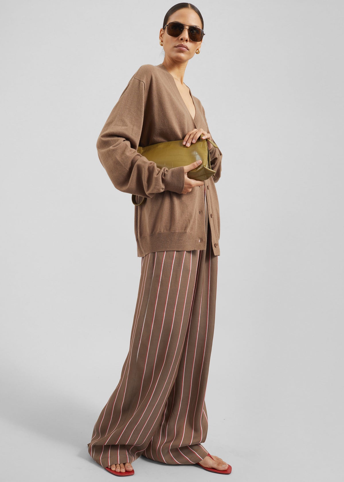 Baxter Fluid Track Pants - Brown Multi Stripe β view 1 of 7