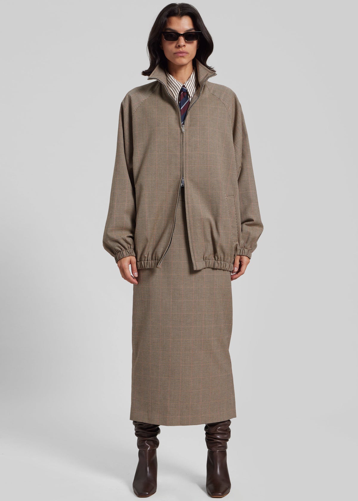 Baxter Houndstooth Track Jacket - Beige β view 6 of 11