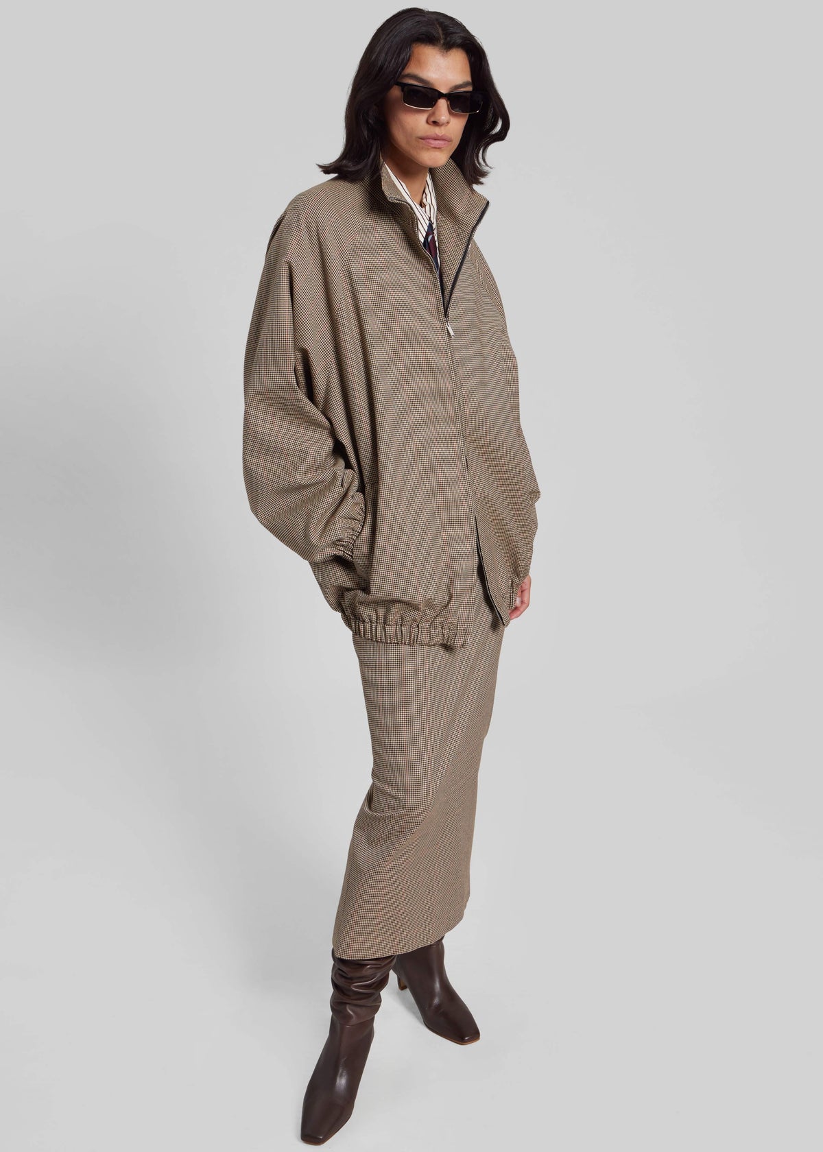 Baxter Houndstooth Track Jacket - Beige β view 7 of 11