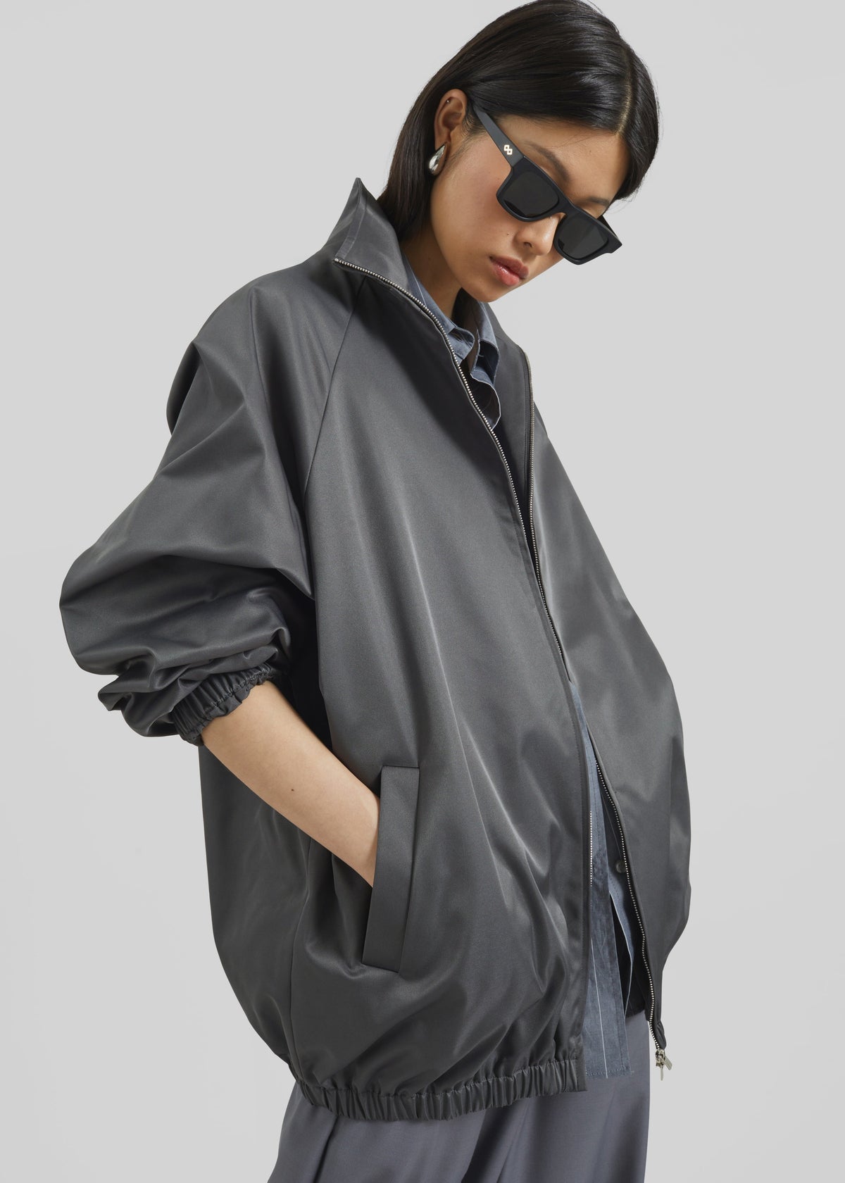 Baxter Lustrous Track Jacket - Grey β view 6 of 9