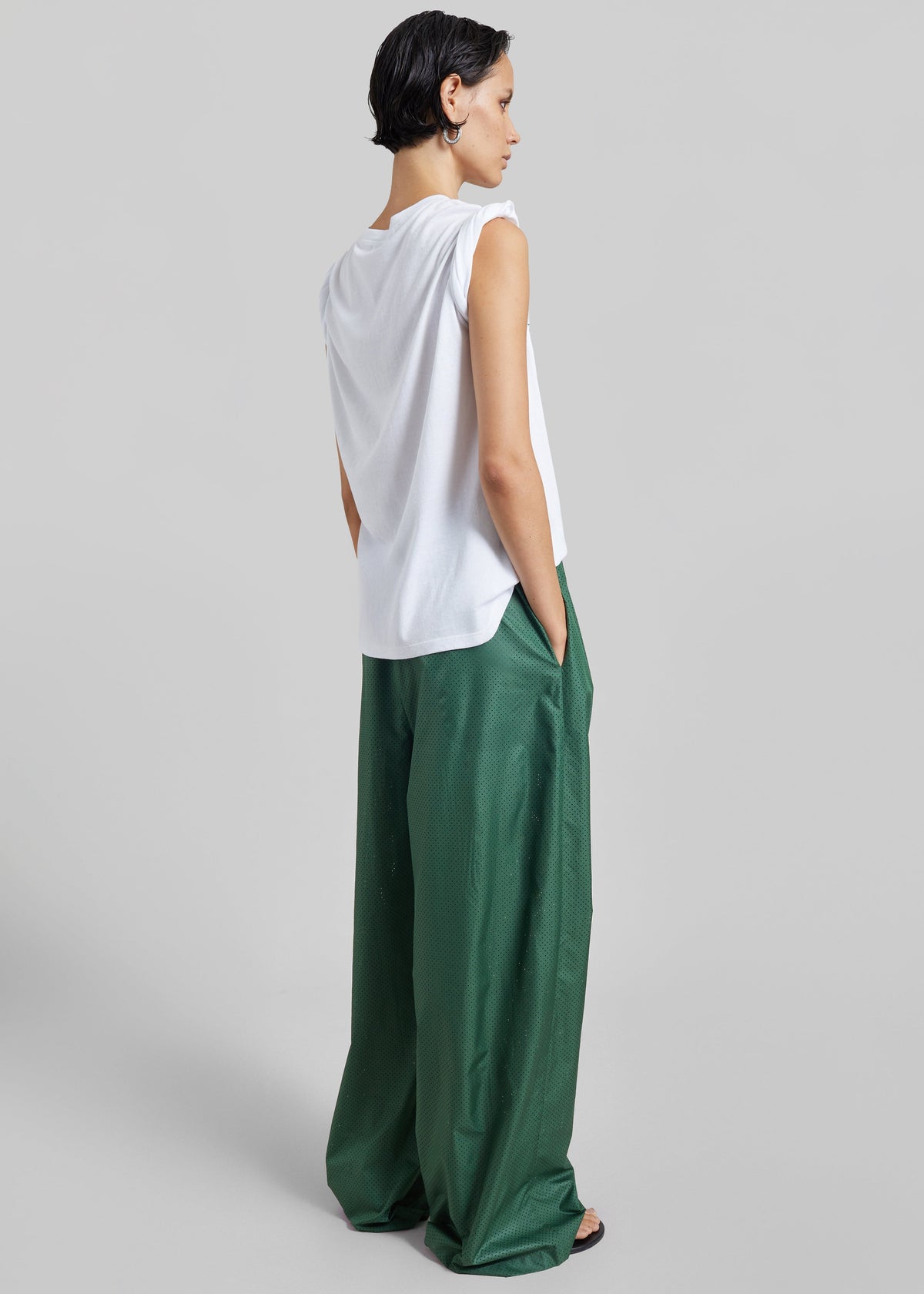 Baxter Perforated Track Pants - Hunter Green β view 8 of 9