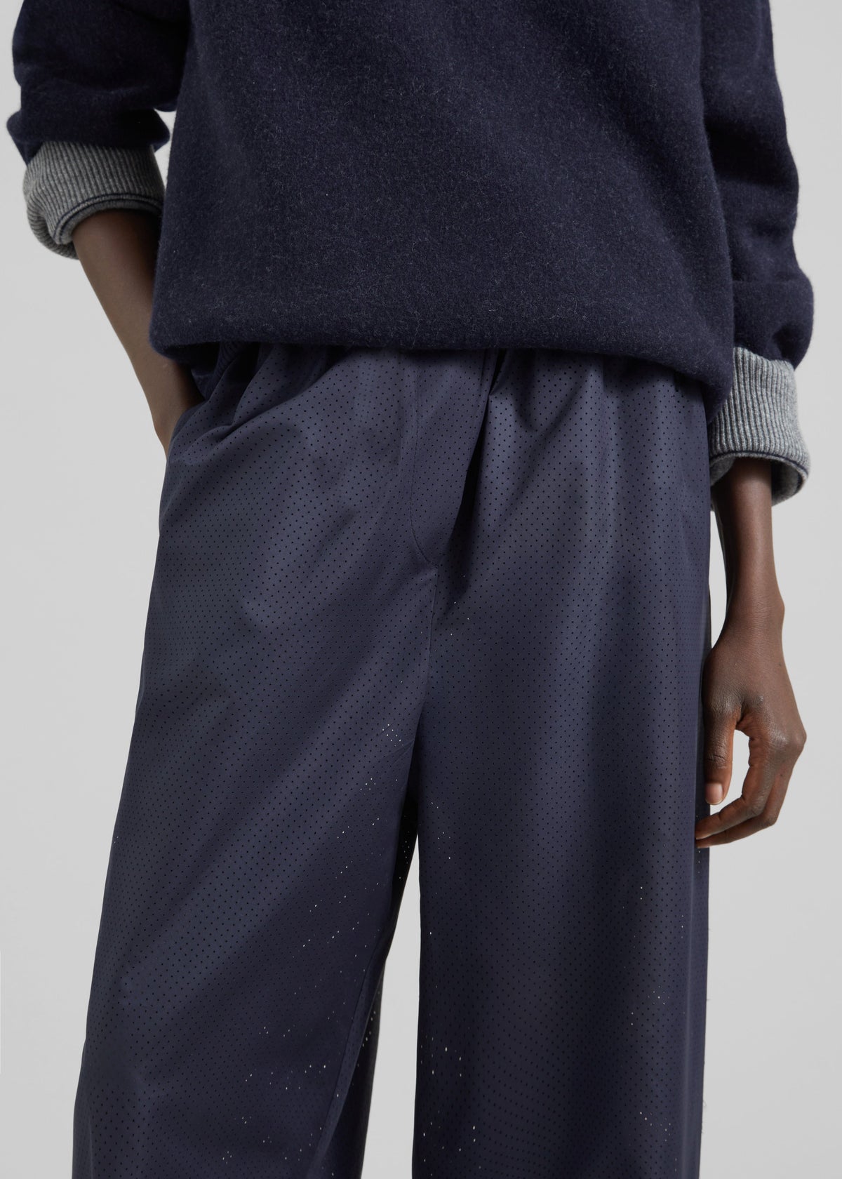 Baxter Perforated Track Pants - Navy β view 3 of 6