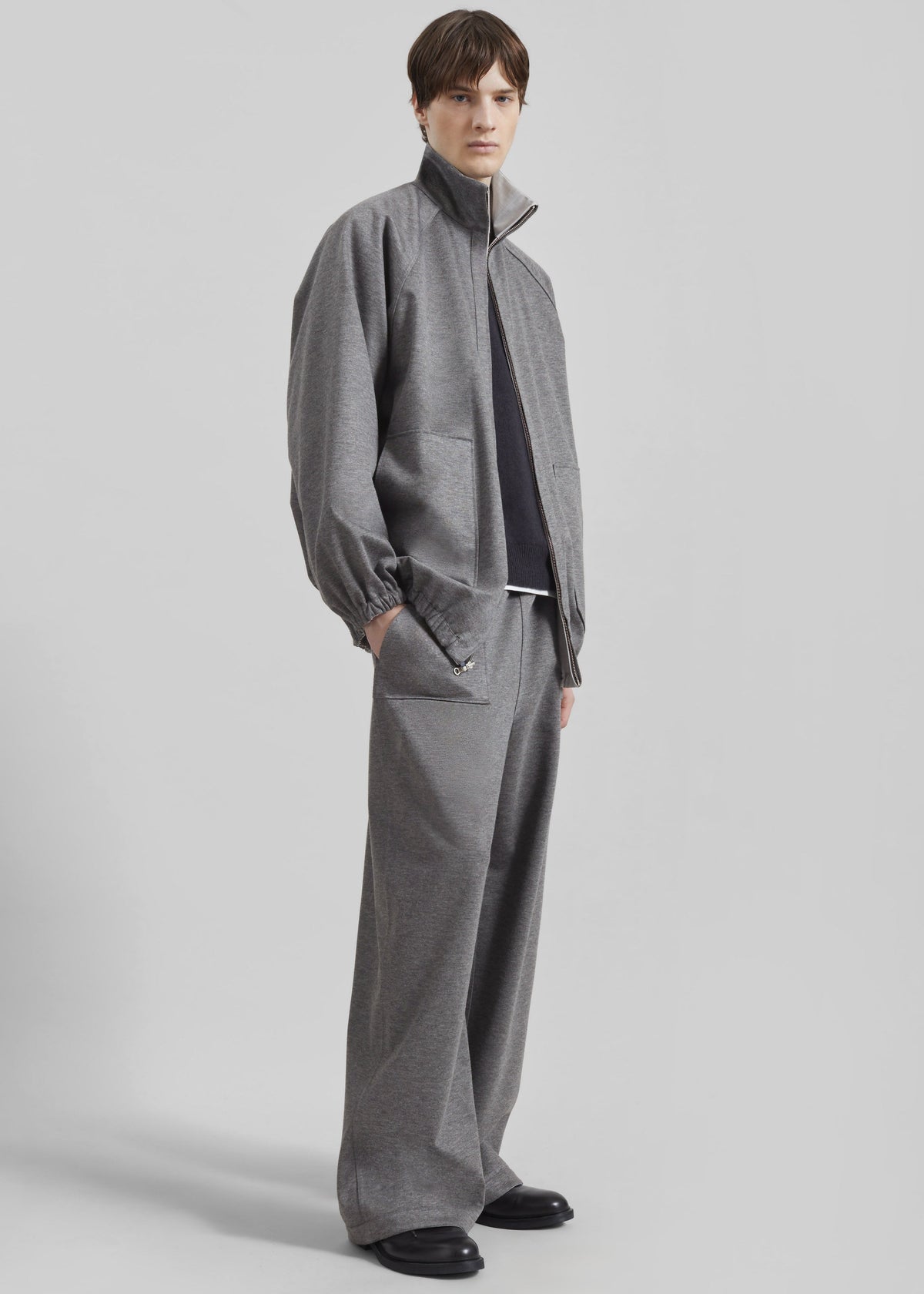 Baxter Reversible Track Jacket - Grey Melange β view 8 of 13