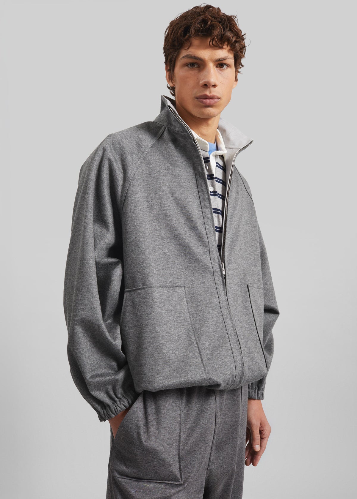 Baxter Reversible Track Jacket - Grey Melange β view 3 of 13