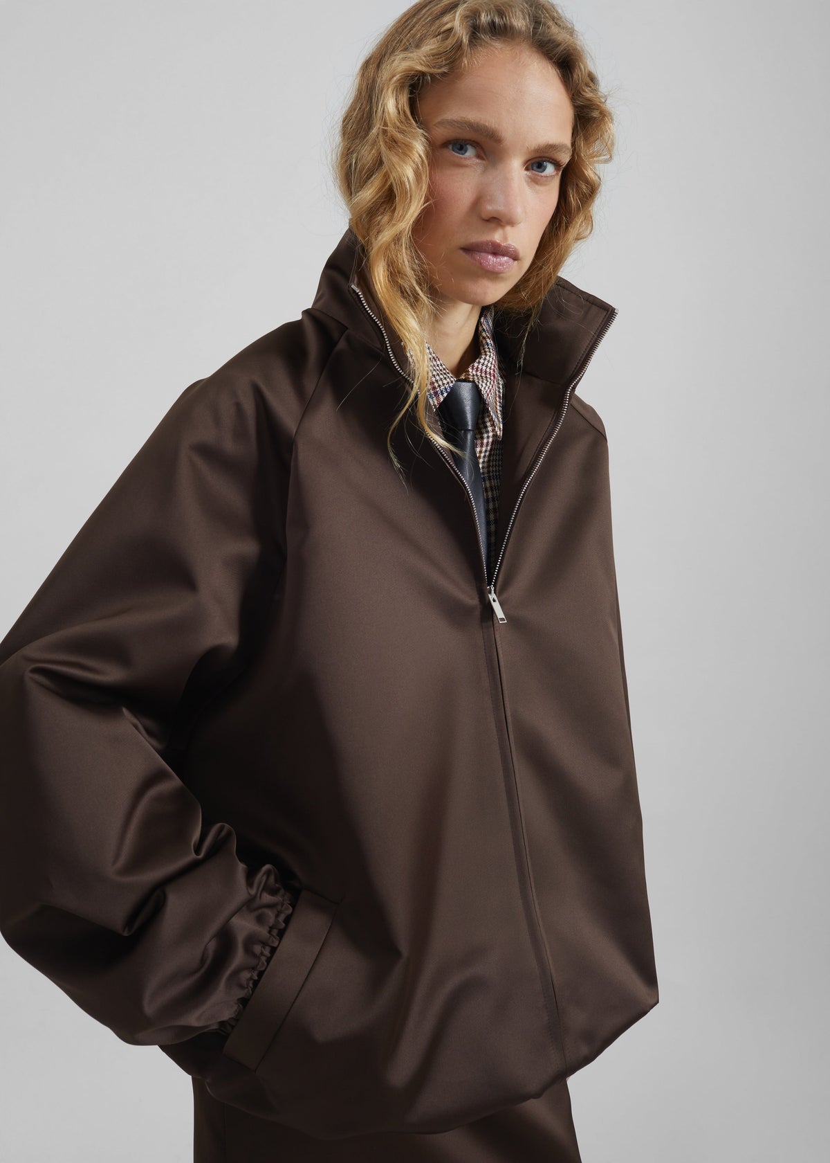 Baxter Satin Track Jacket - Brown β view 8 of 11