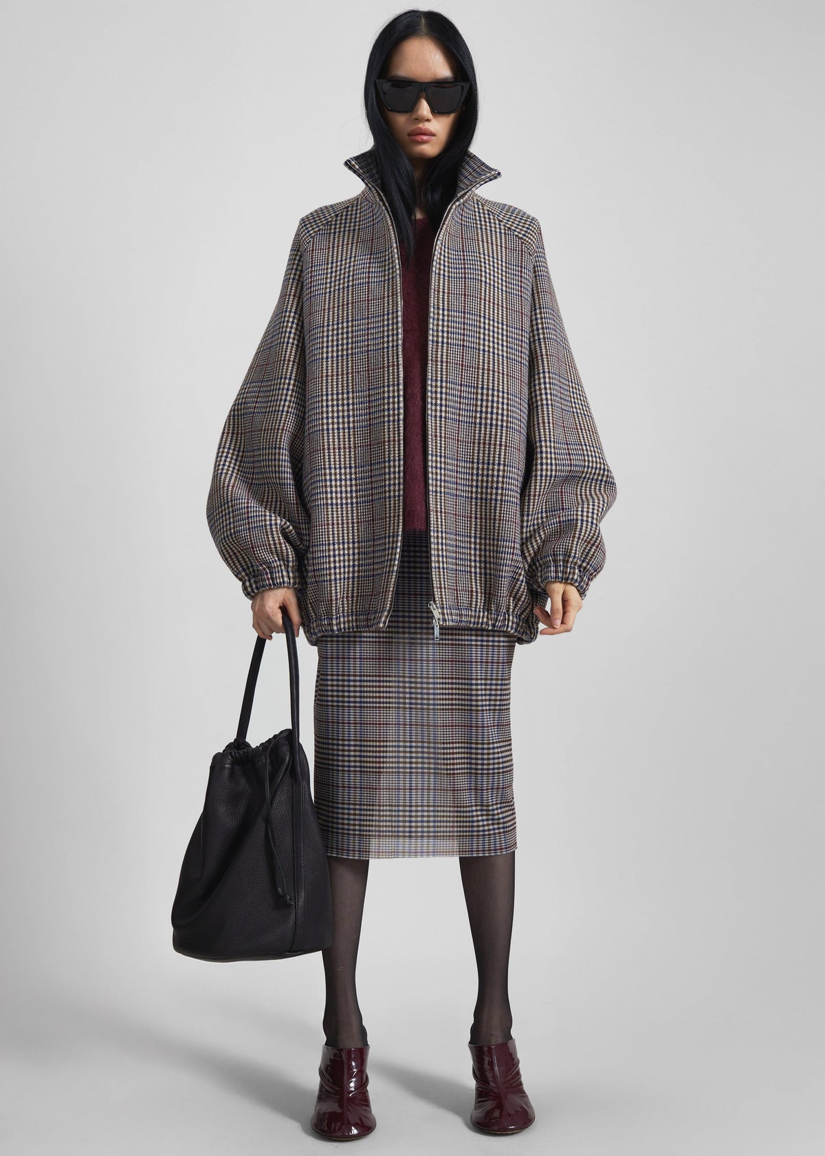 Baxter Wool Track Jacket - Beige Glen Plaid β view 8 of 11