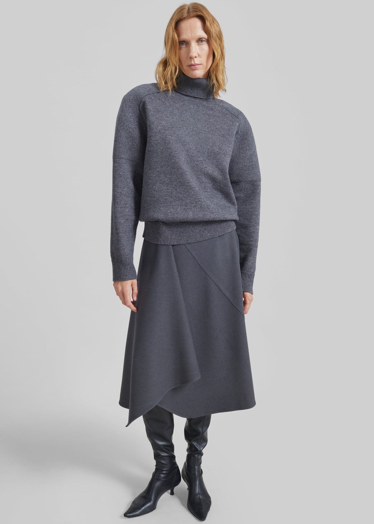 Bayel Flared Midi Skirt - Dark Grey β view 4 of 7