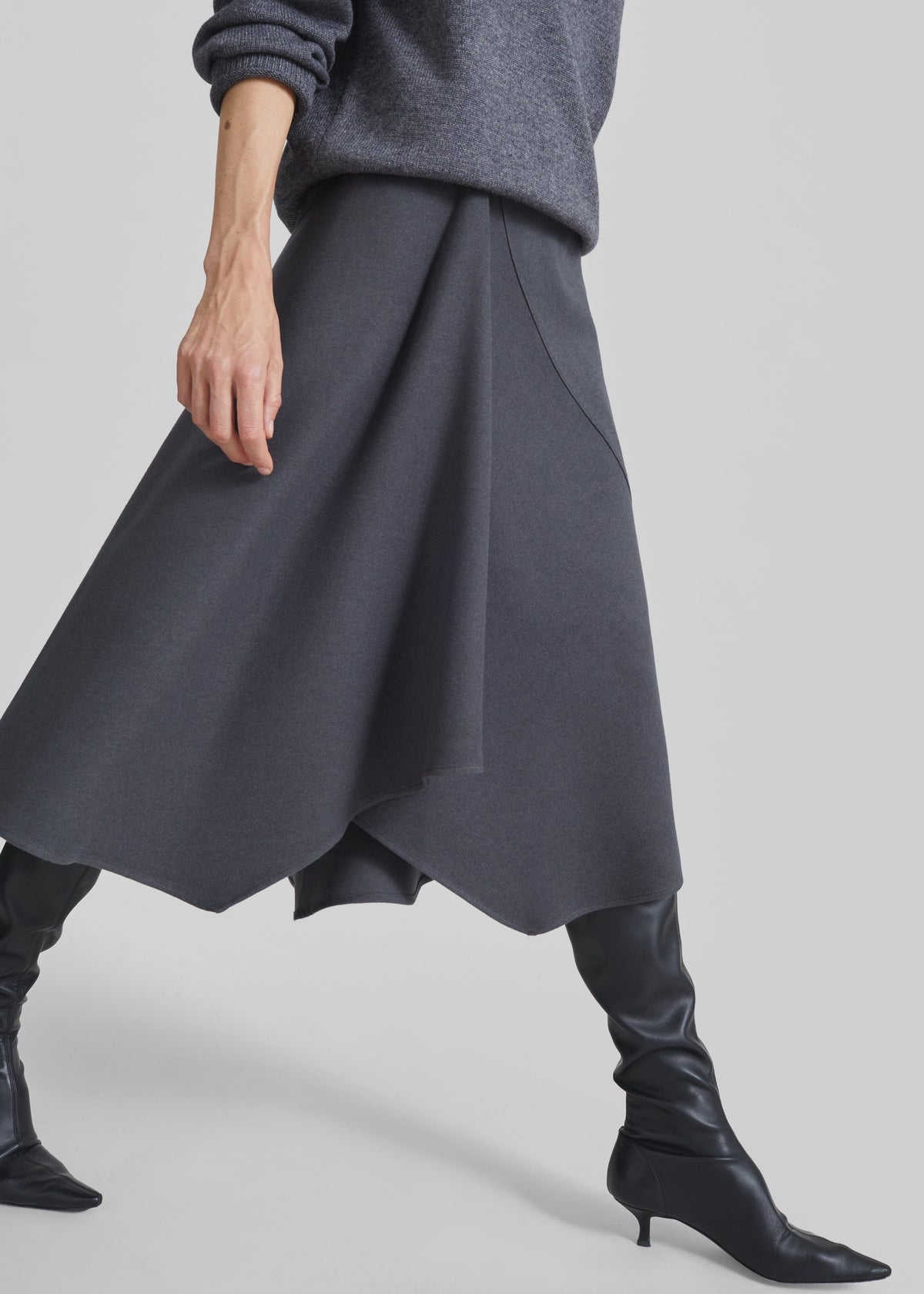 Bayel Flared Midi Skirt - Dark Grey β view 3 of 7