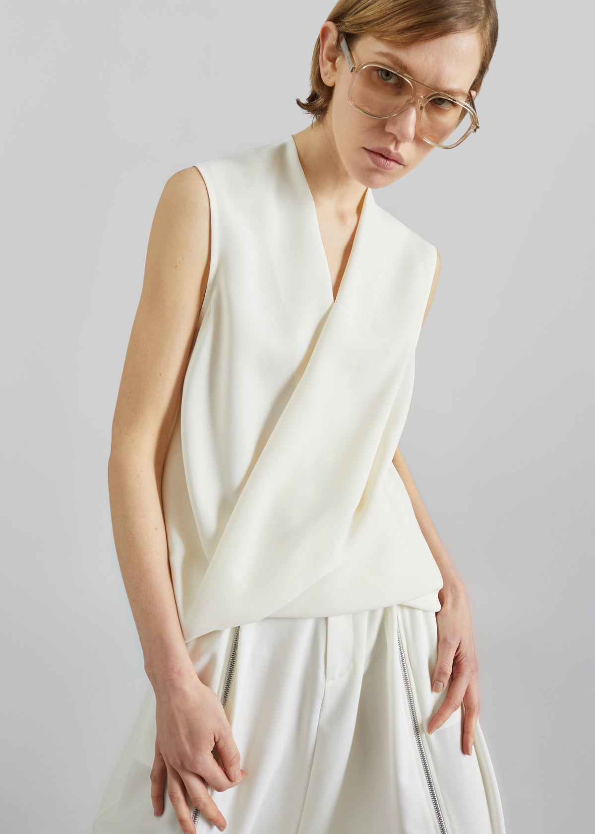 Beaufille Lewis Sleeveless Blouse - Porcelain β view 1 of 6