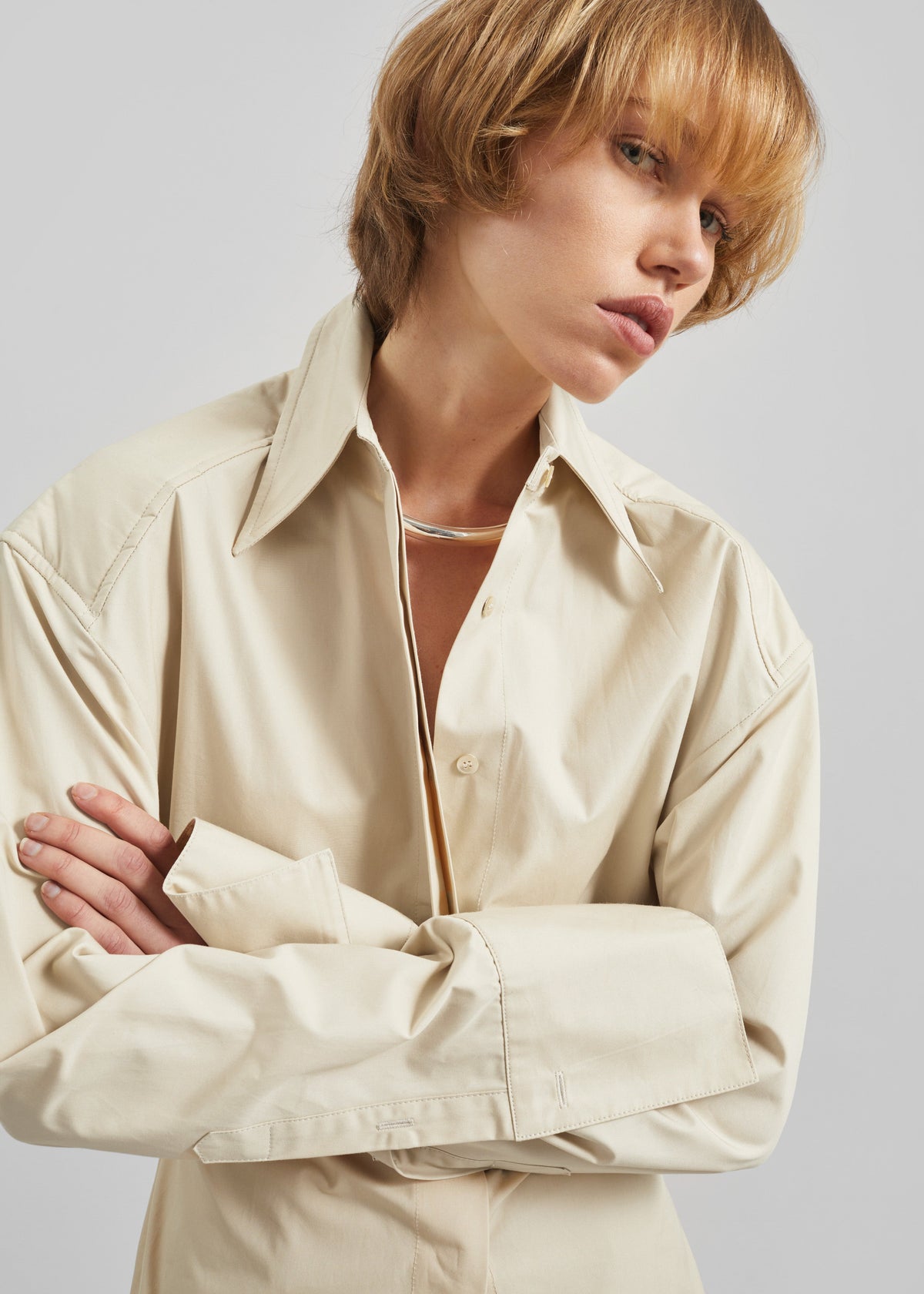 Bec Padded Shirt - Beige β view 4 of 10