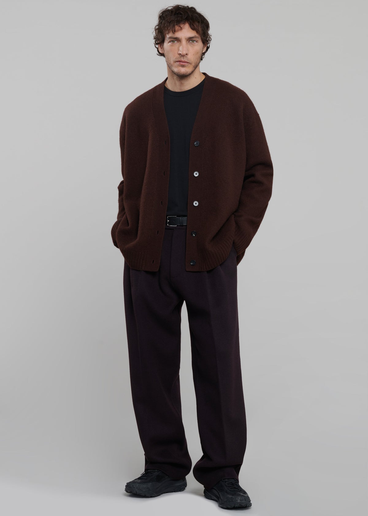Beck Wool Cardigan - Chocolate Plum β view 3 of 9