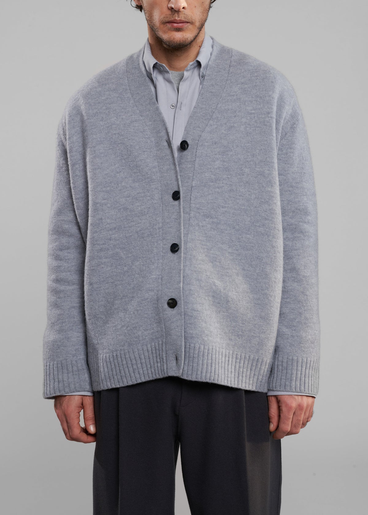 Beck Wool Cardigan - Light Grey β view 4 of 8