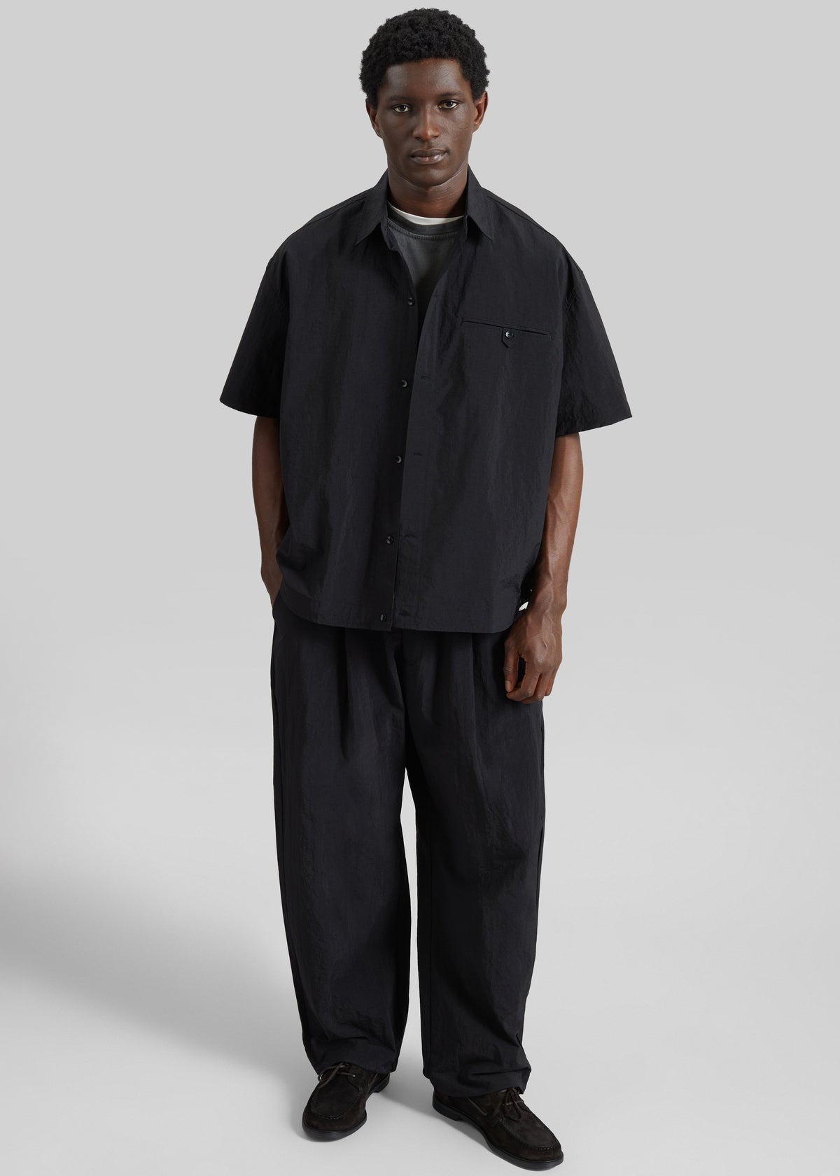 Belem Drawstring Shirt - Black β view 1 of 7