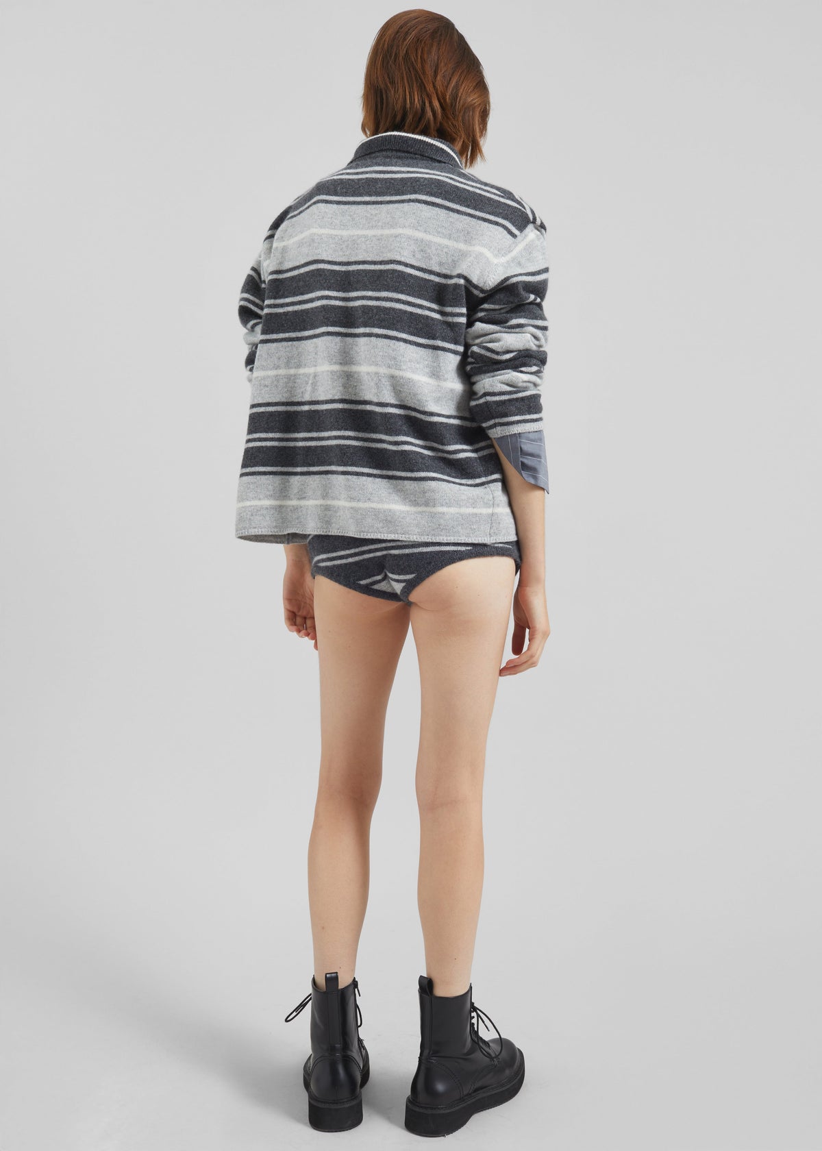 Belize Knit Polo Sweater - Grey Stripe β view 10 of 11