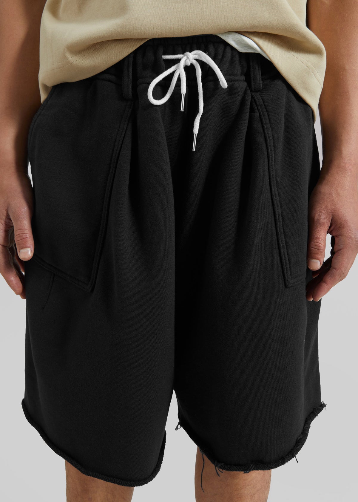 Bellino Raw Hem Sweatshorts - Black β view 3 of 7