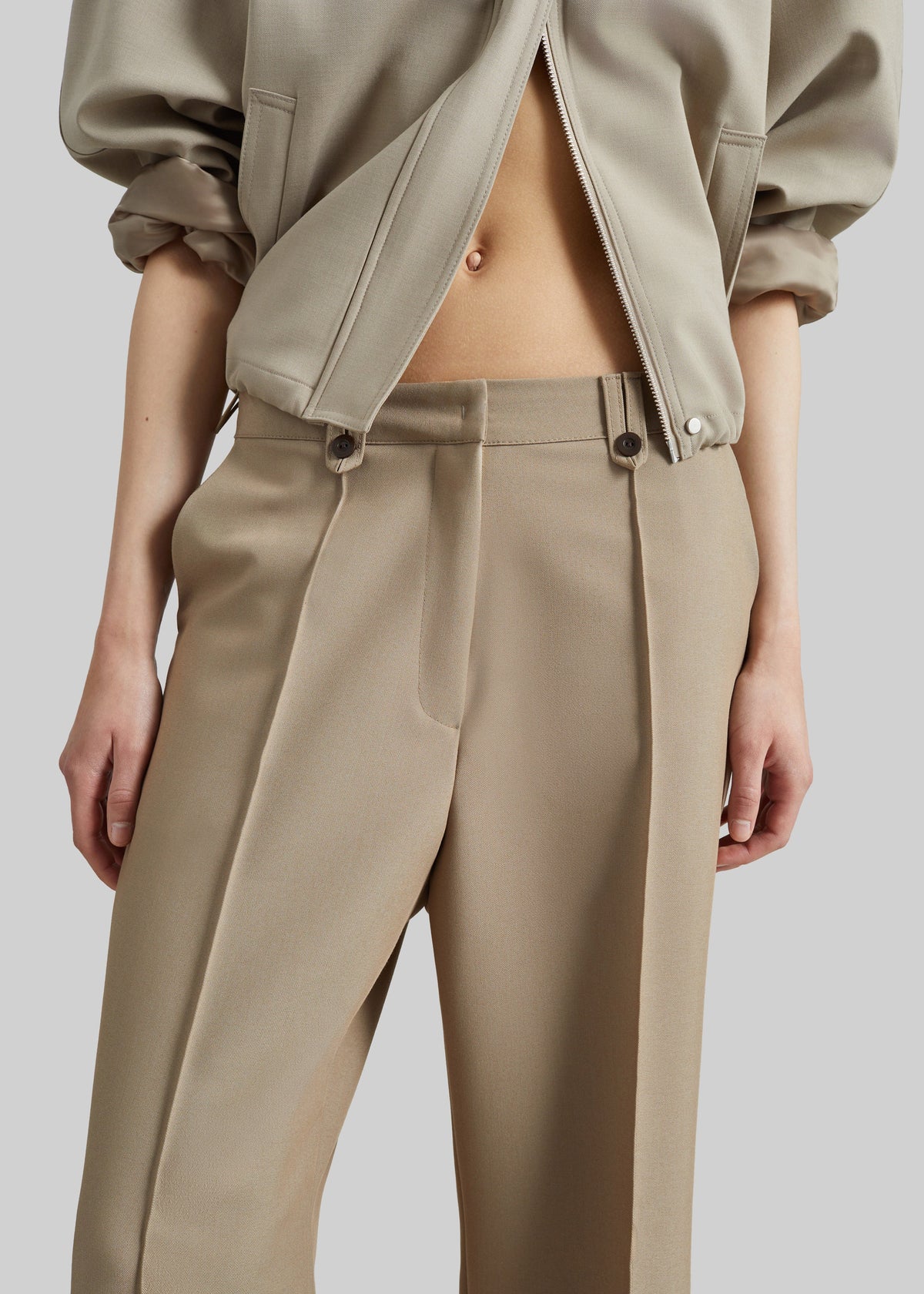 Belliva Front Seam Straight Trousers - Camel β view 4 of 7