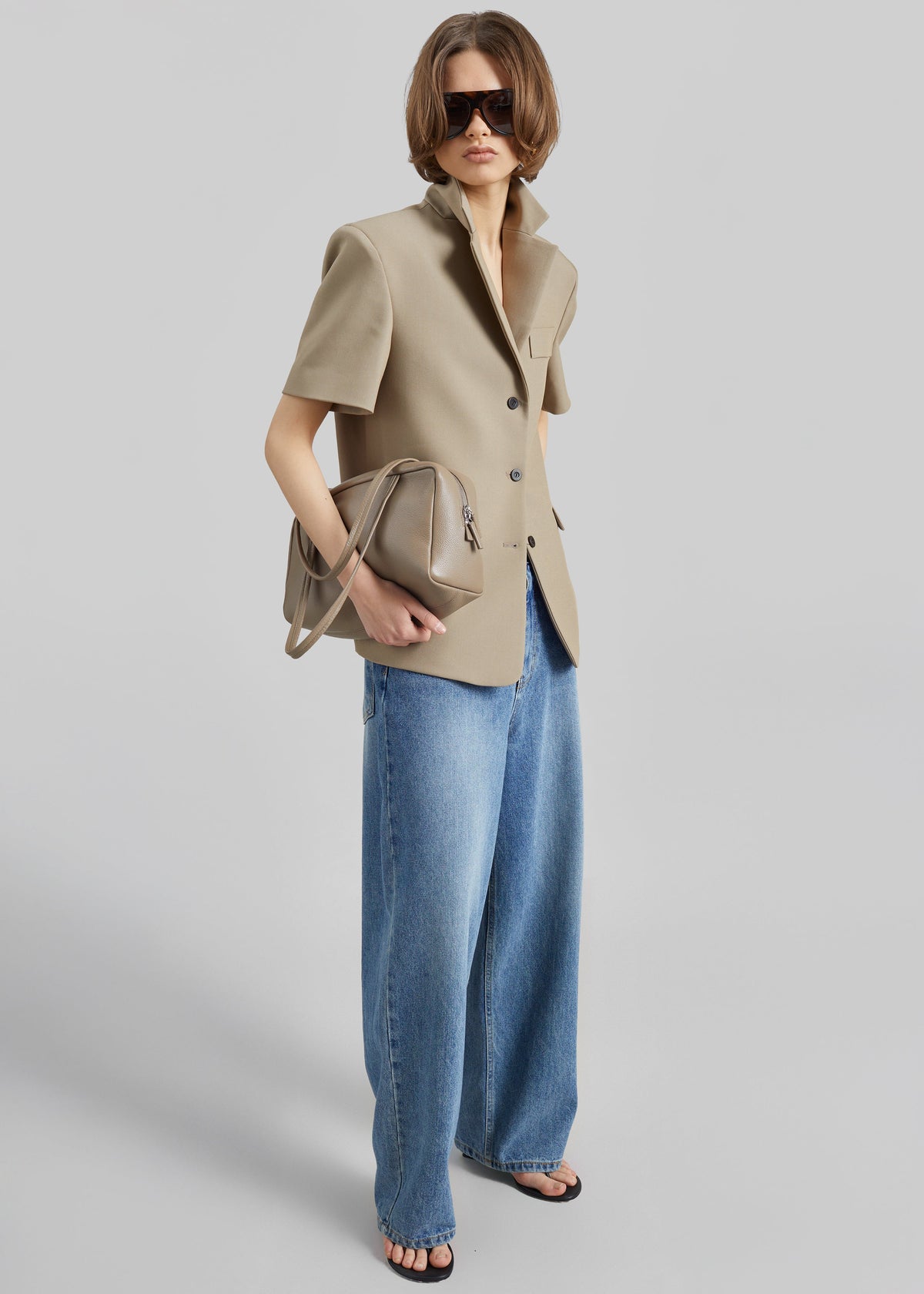 Belliva Short Sleeve Blazer - Camel β view 4 of 9