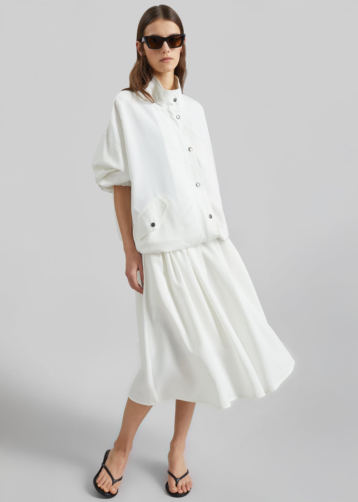Bellona Flared Midi Skirt - White β view 6 of 9