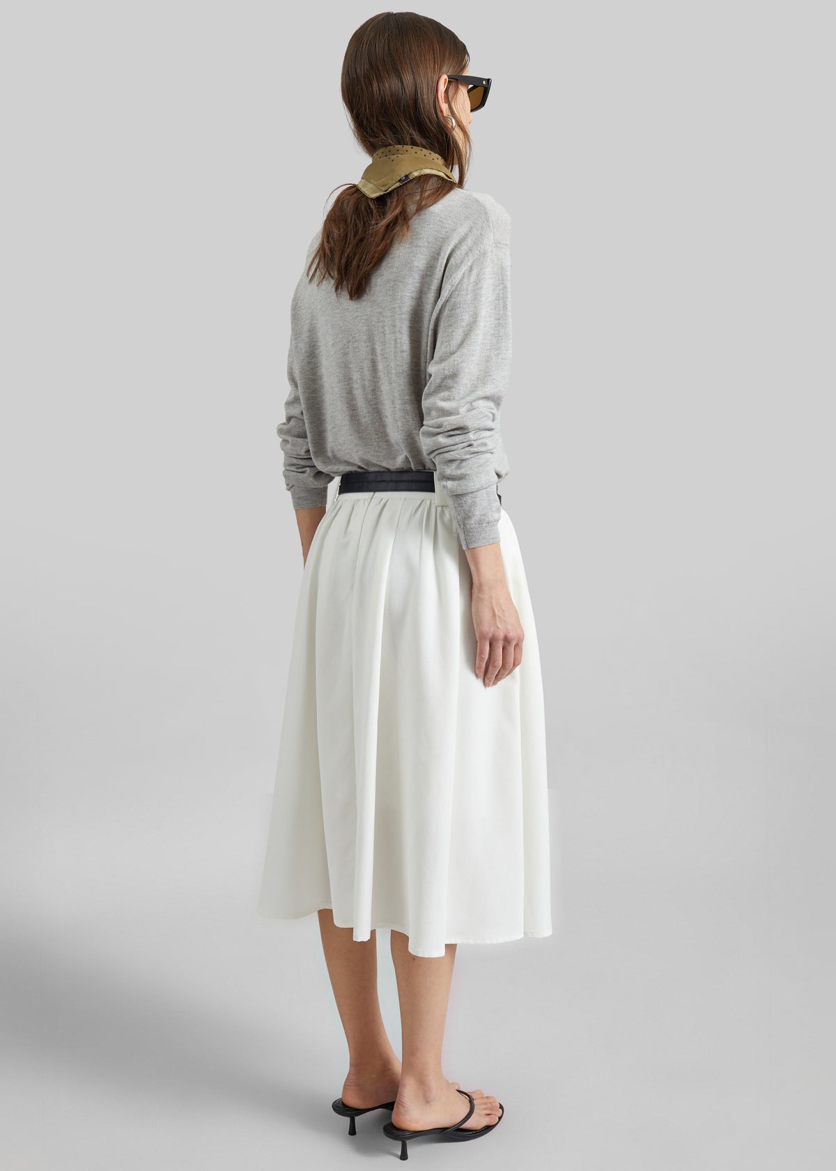 Bellona Flared Midi Skirt - White β view 8 of 9