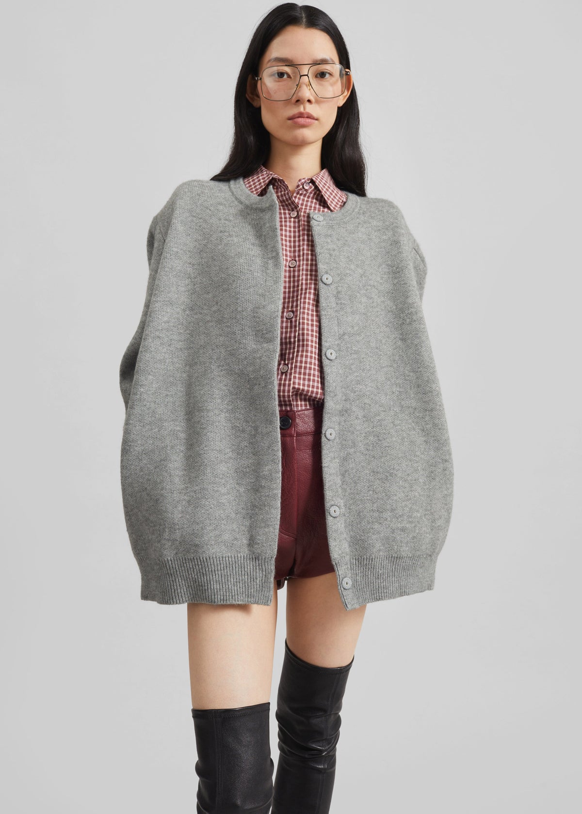Bergen Padded Knit Cardigan - Grey β view 7 of 9