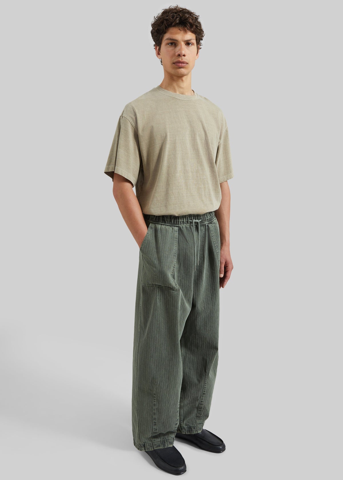 Bernay Herringbone Balloon Pants - Pale Olive β view 4 of 9