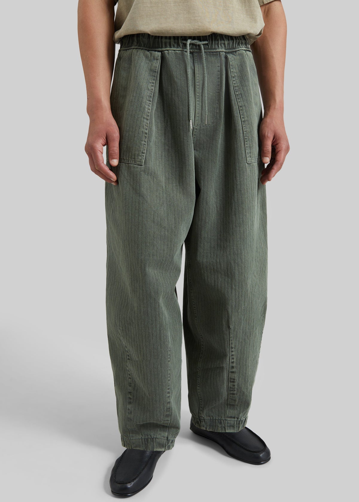 Bernay Herringbone Balloon Pants - Pale Olive β view 2 of 9