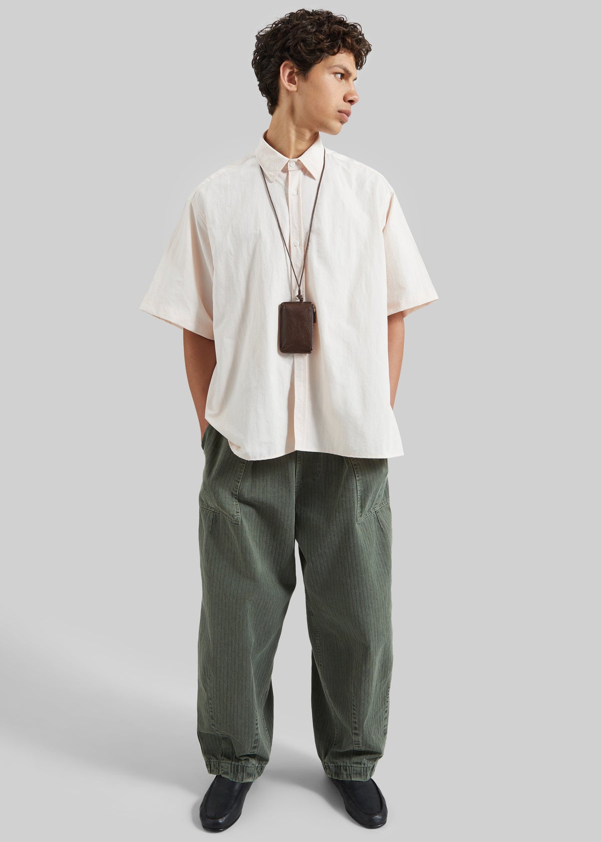 Bernay Herringbone Balloon Pants - Pale Olive β view 1 of 9