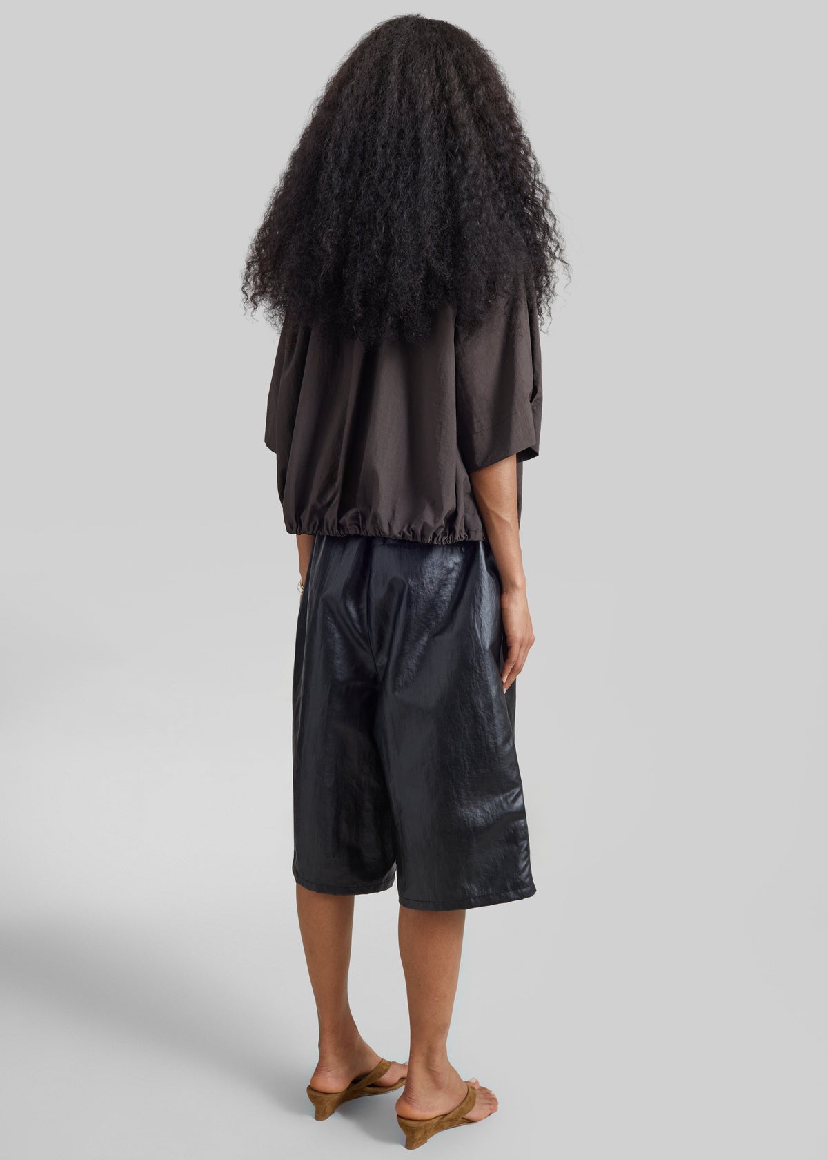 Beslon Leather-Effect Bermuda Shorts - Black β view 8 of 9