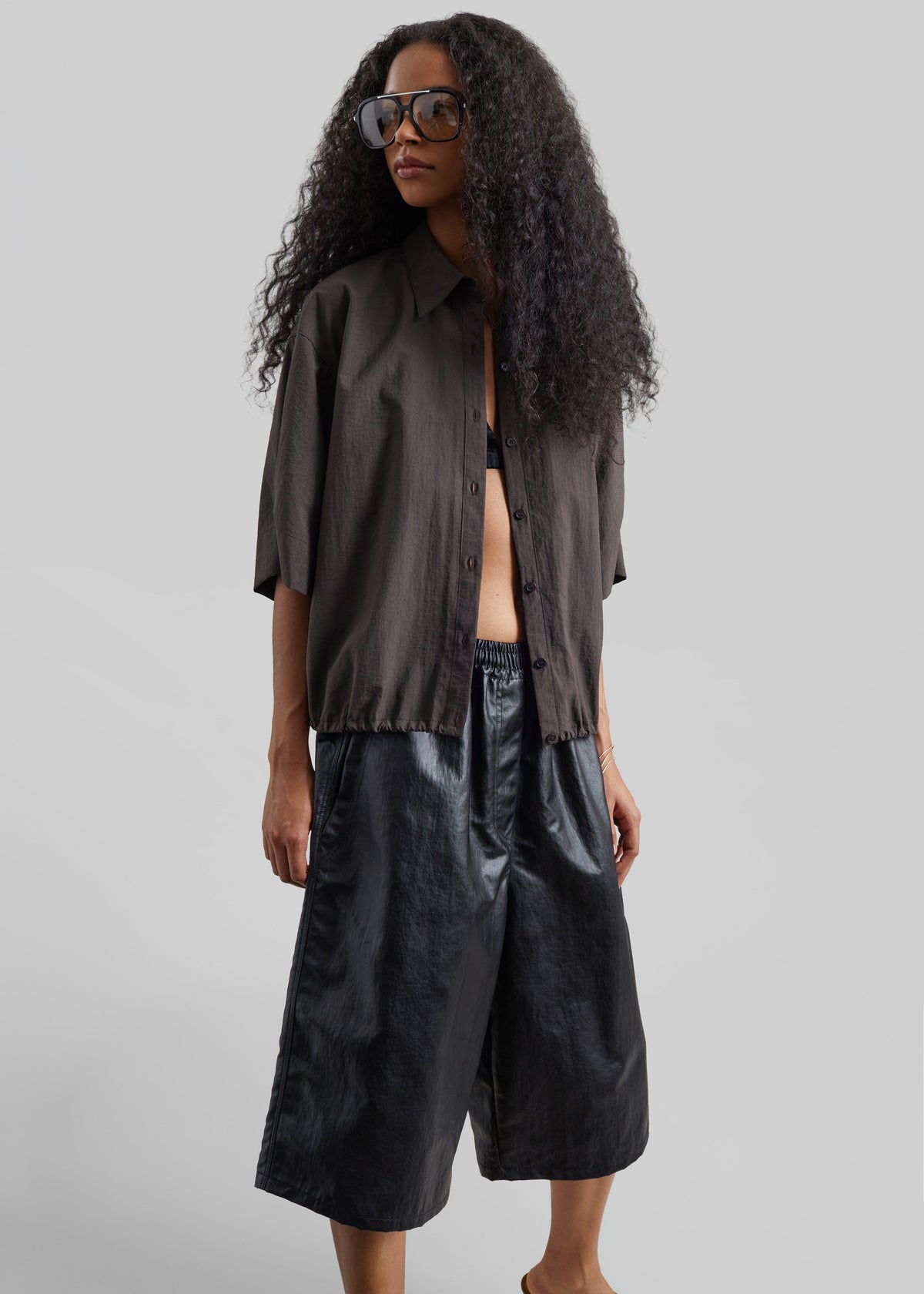 Beslon Leather-Effect Bermuda Shorts - Black β view 6 of 9