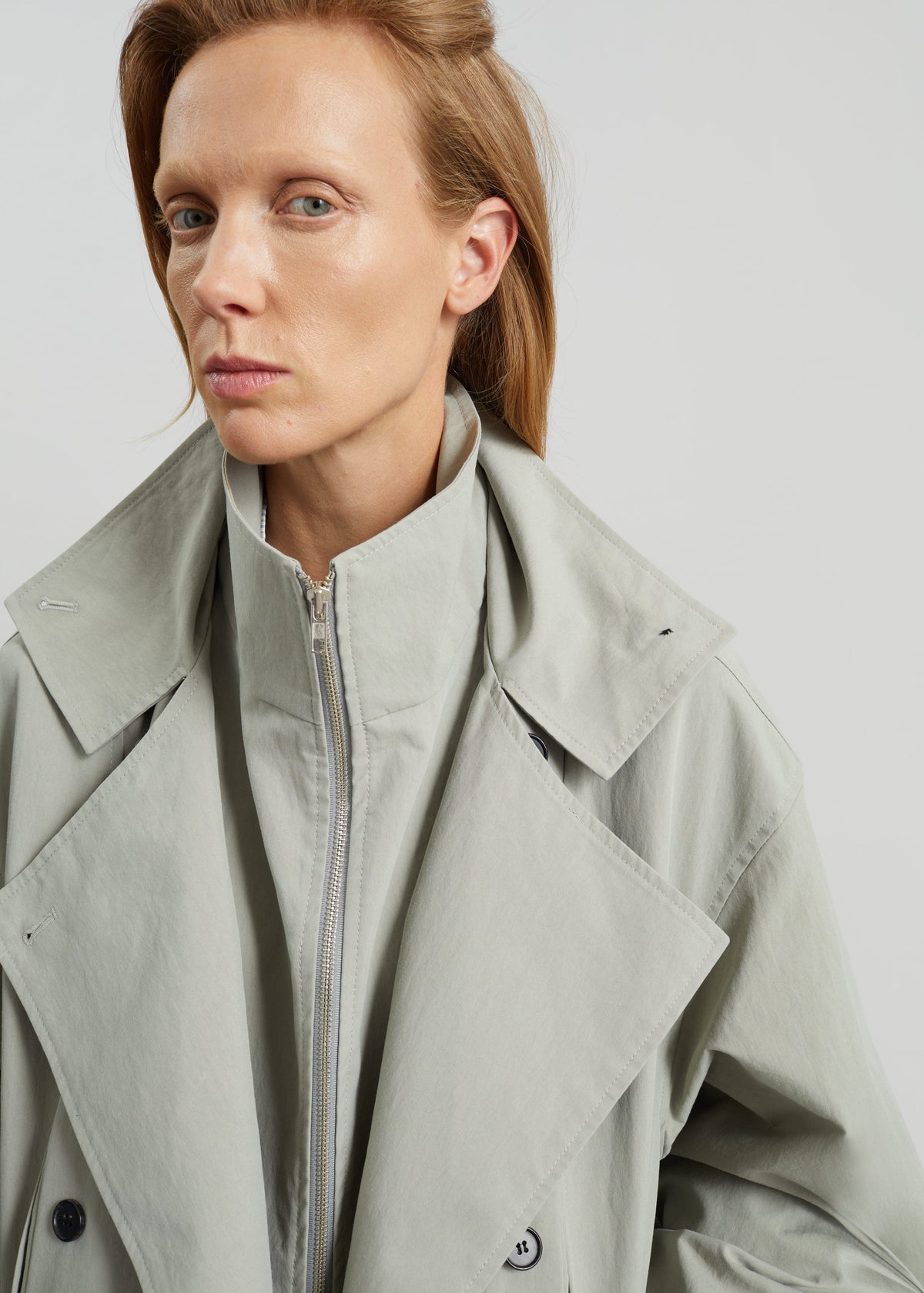 Besme Layered Trench Coat - Sage β view 5 of 9