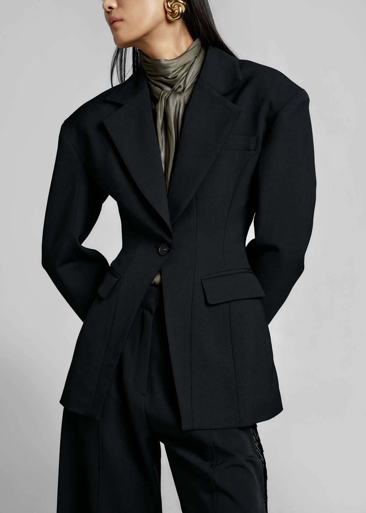 Bianca Hourglass Blazer - Black β view 4 of 6